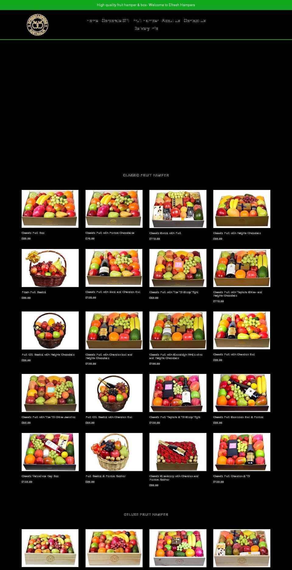 efreshampers.com.au shopify website screenshot