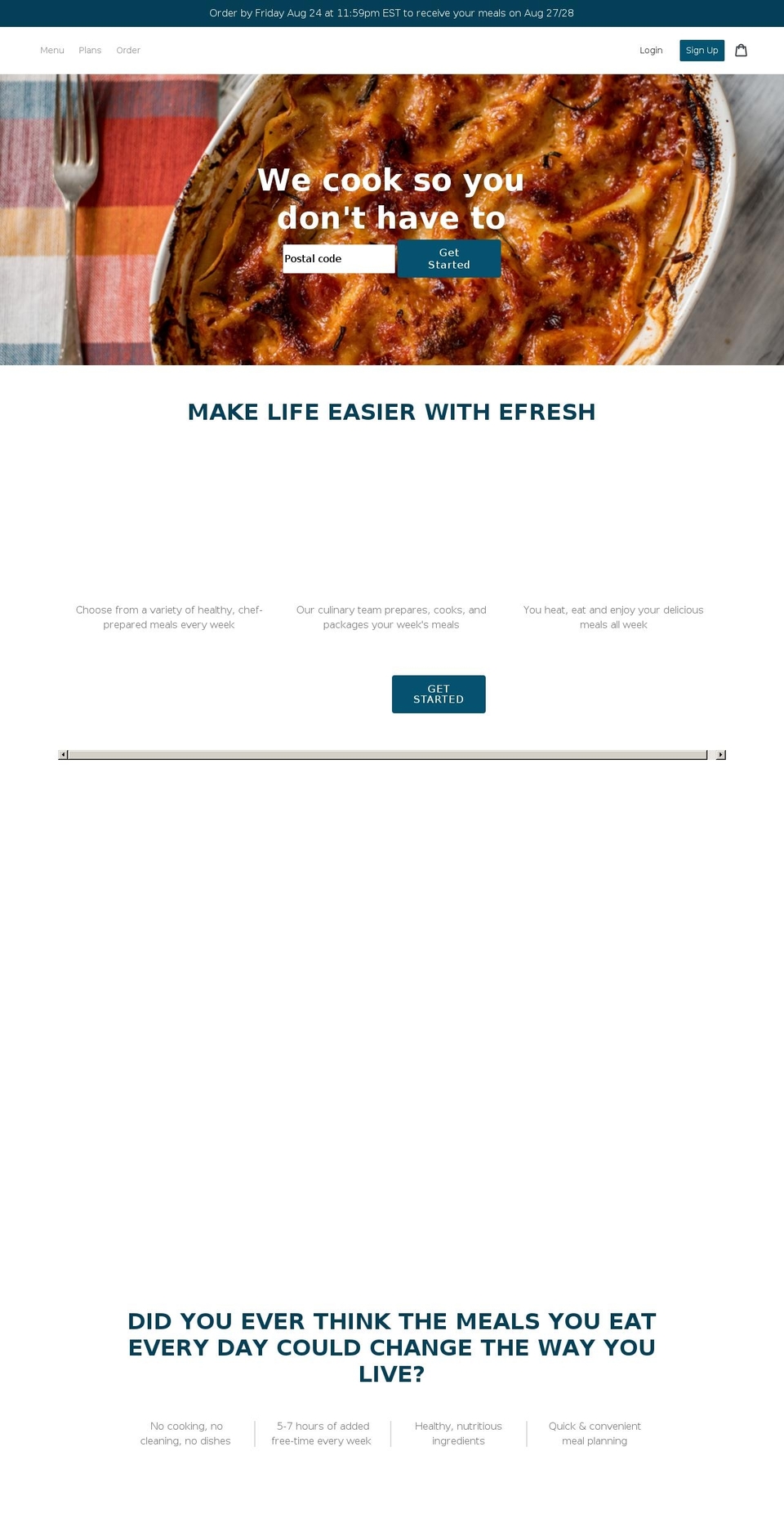 efreshmeals.ca shopify website screenshot