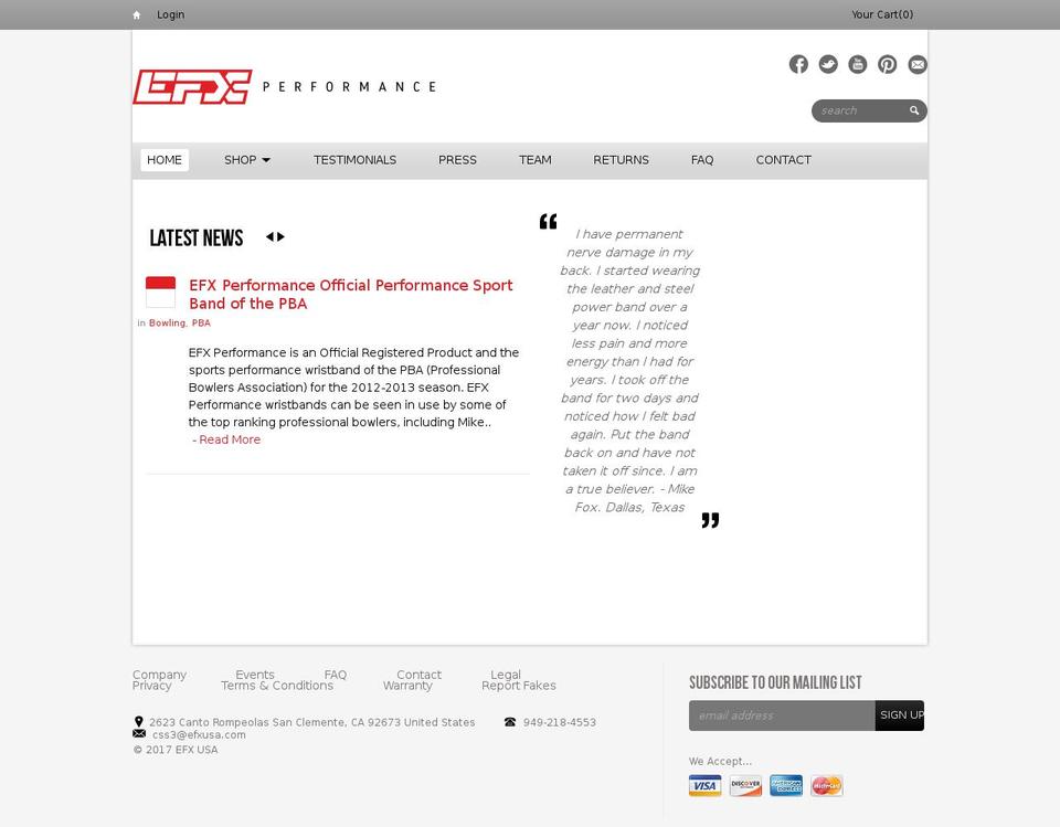 EFX USA - DEV Shopify theme site example efxflorida.com