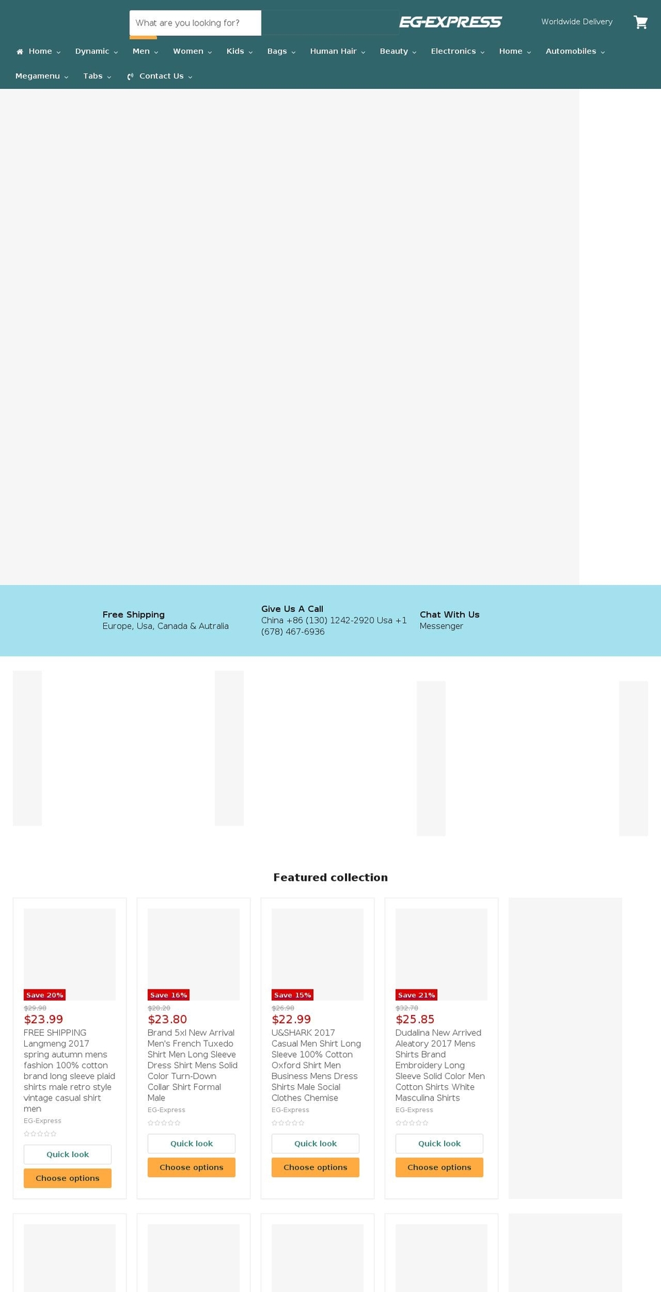 eg-express.com shopify website screenshot