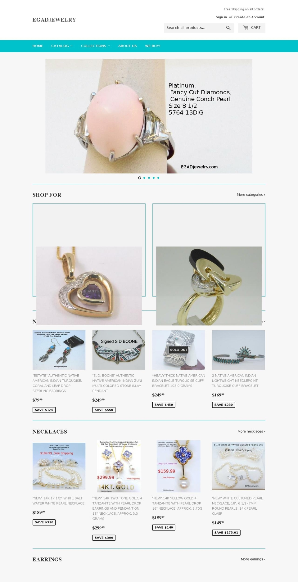 egadjewelry.com — Shopify storefront screenshot