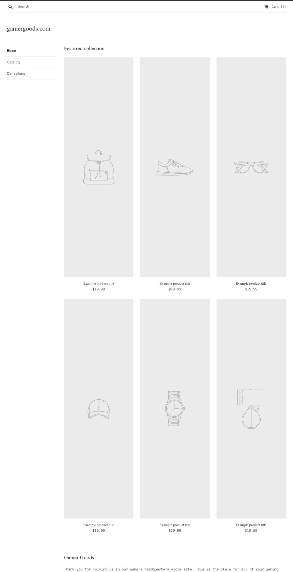 egamergoods.com shopify website screenshot