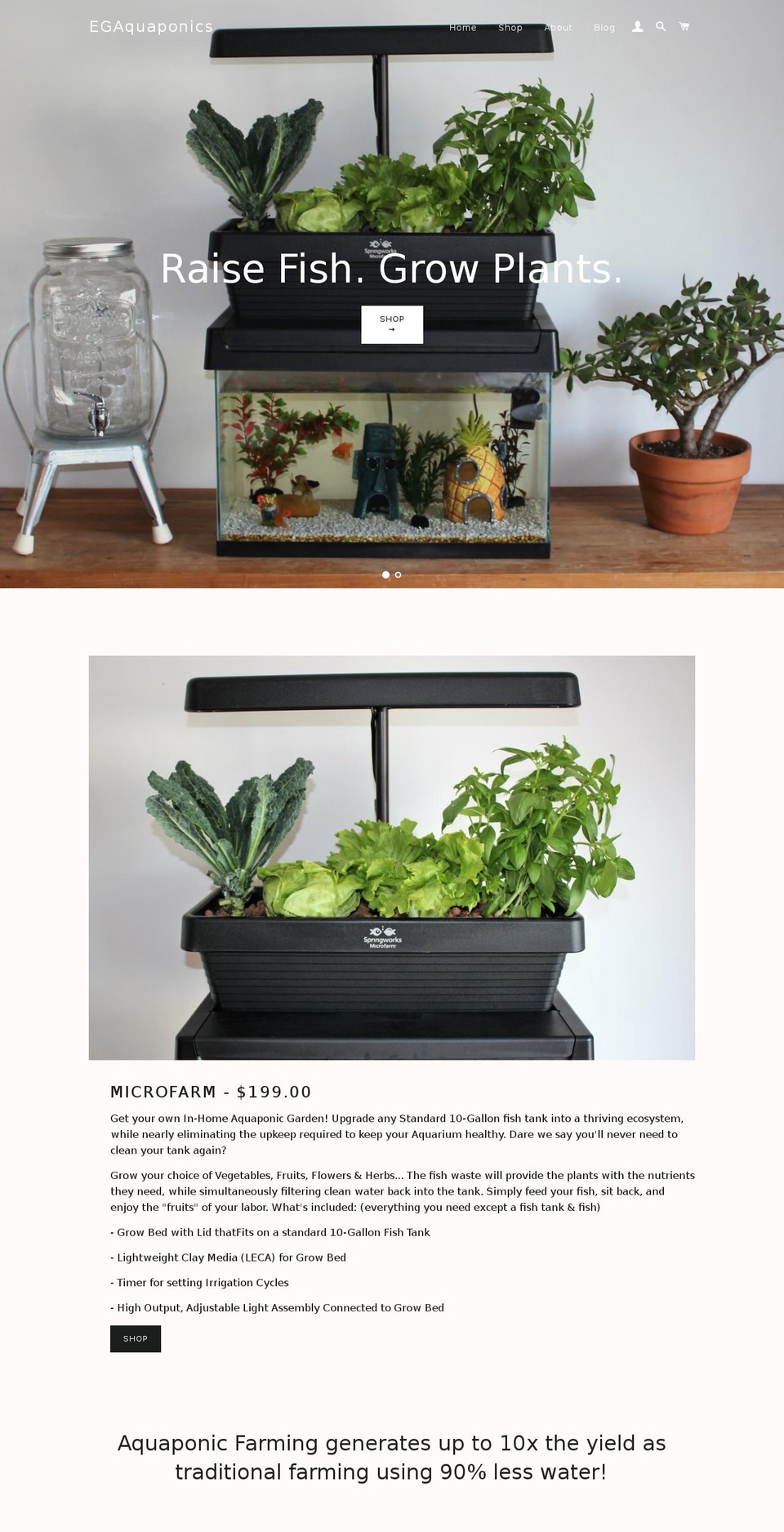 egaquaponics.myshopify.com shopify website screenshot