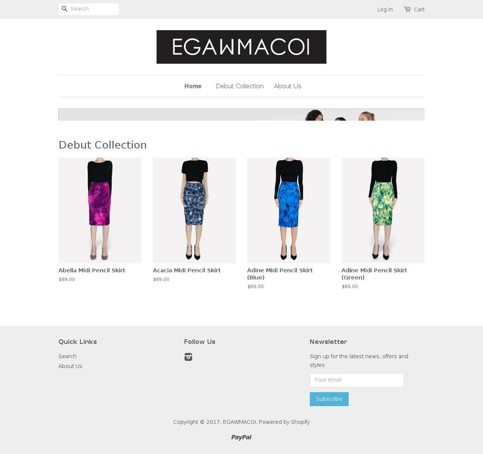egawmacoi.com shopify website screenshot