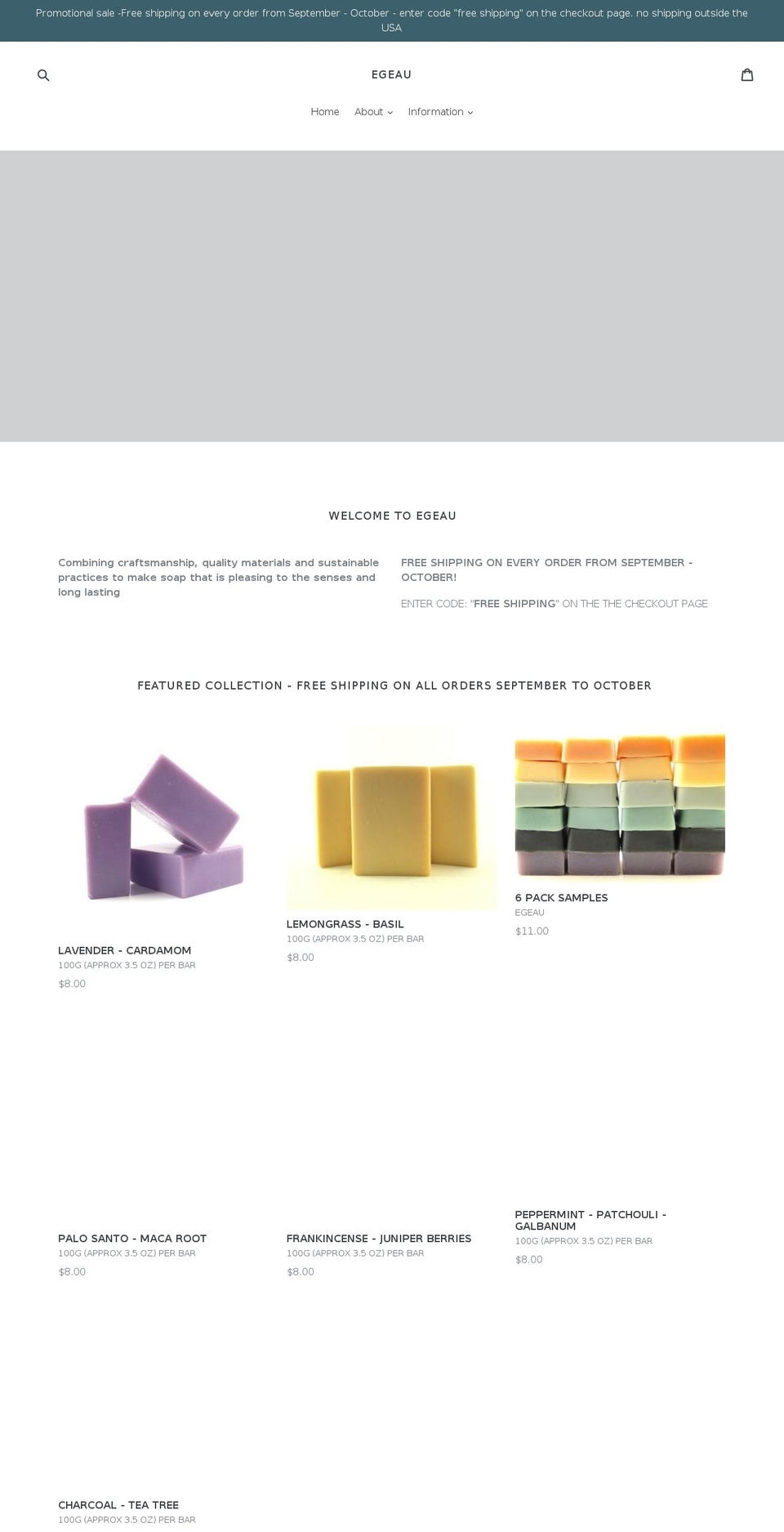 egeau.com — Shopify storefront screenshot