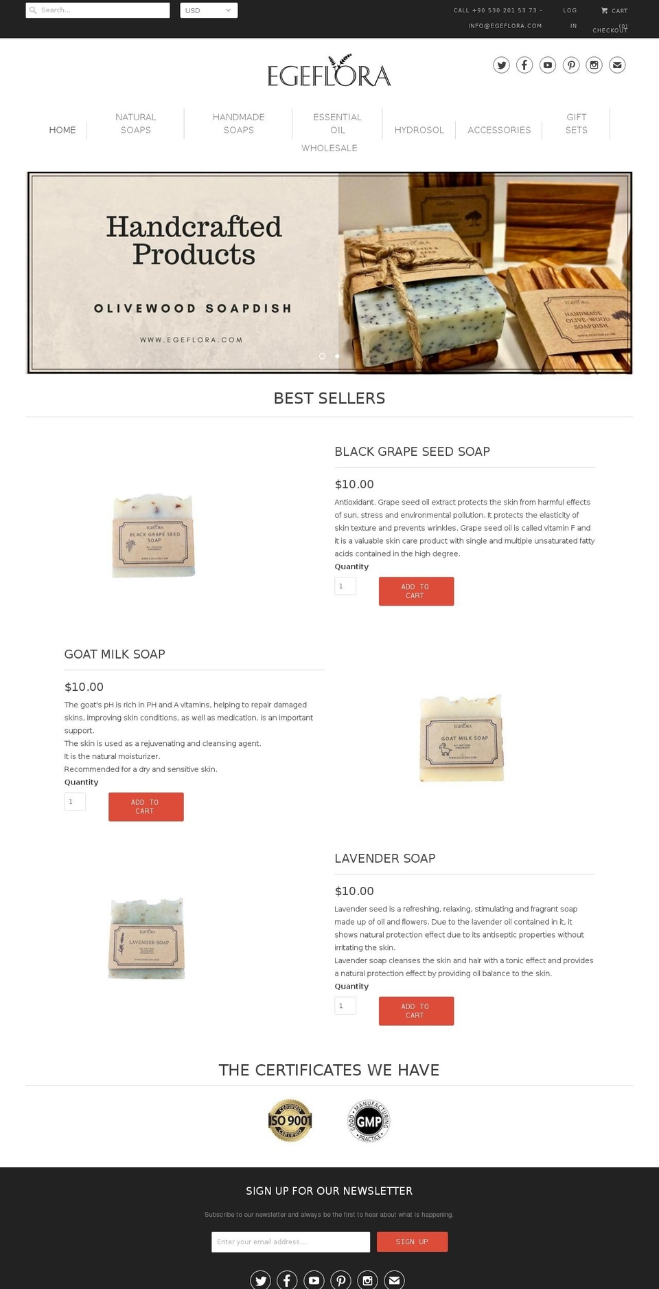 egeflora.com — Shopify storefront screenshot