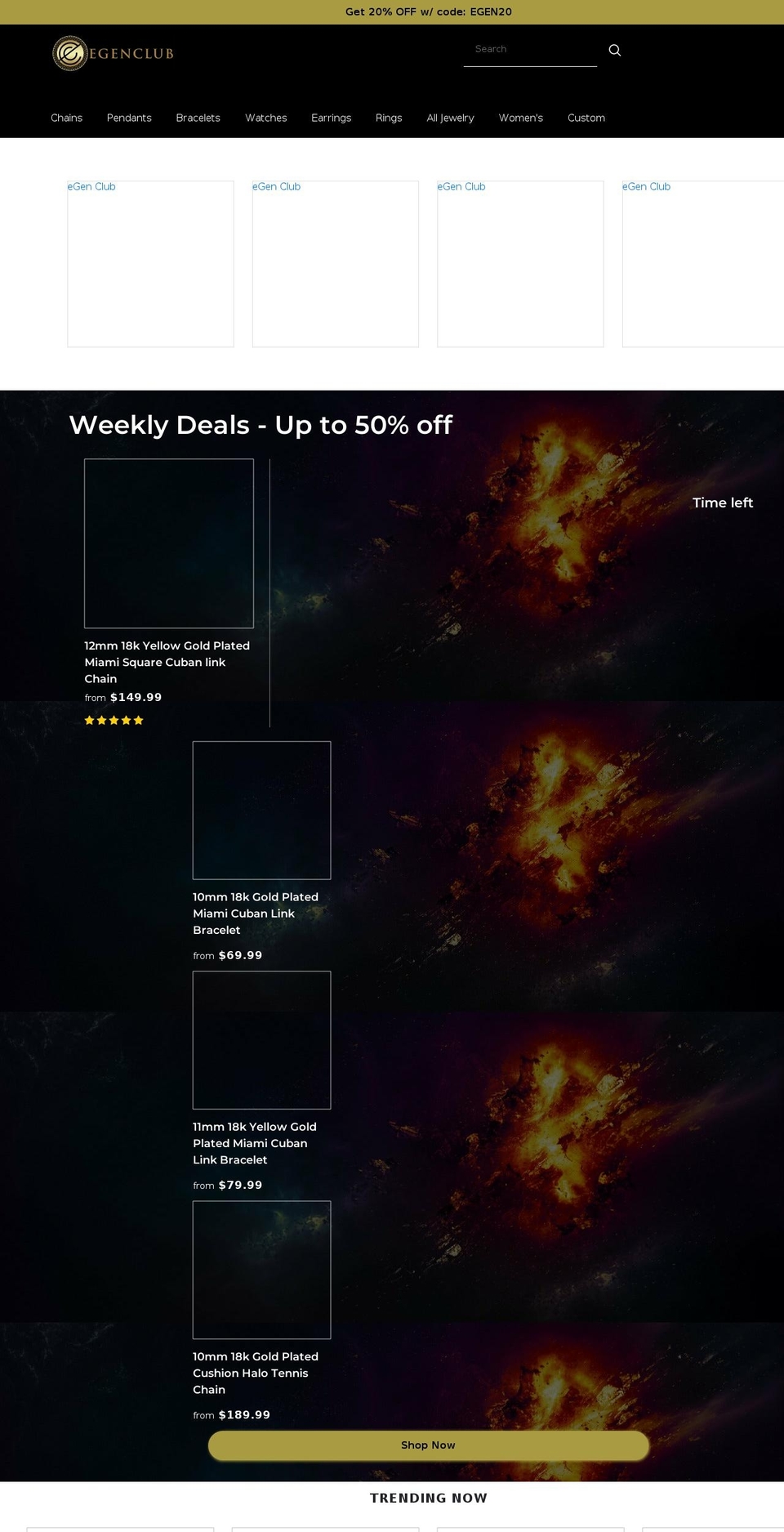 egenclub.com shopify website screenshot