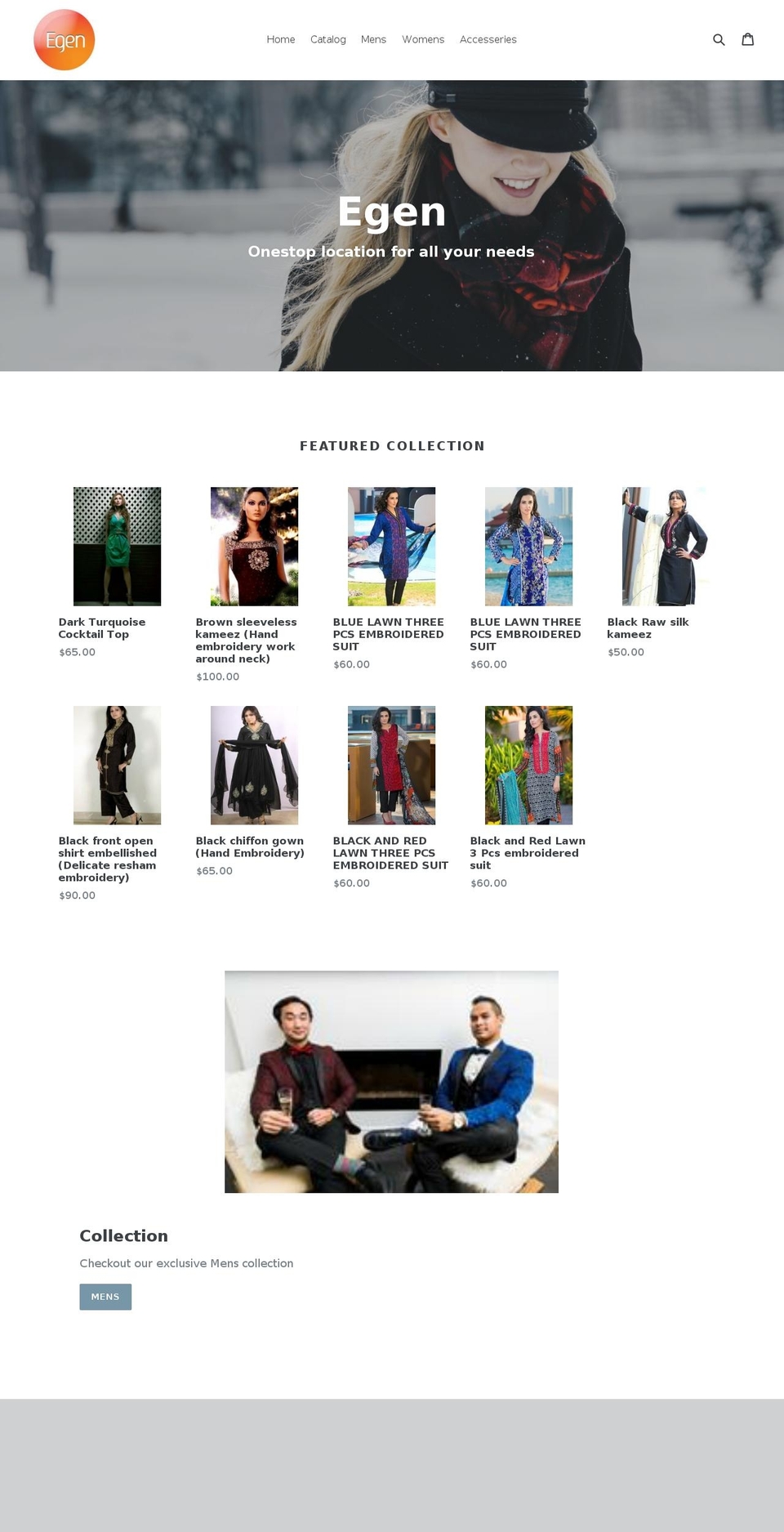 egenonline.com — Shopify storefront screenshot