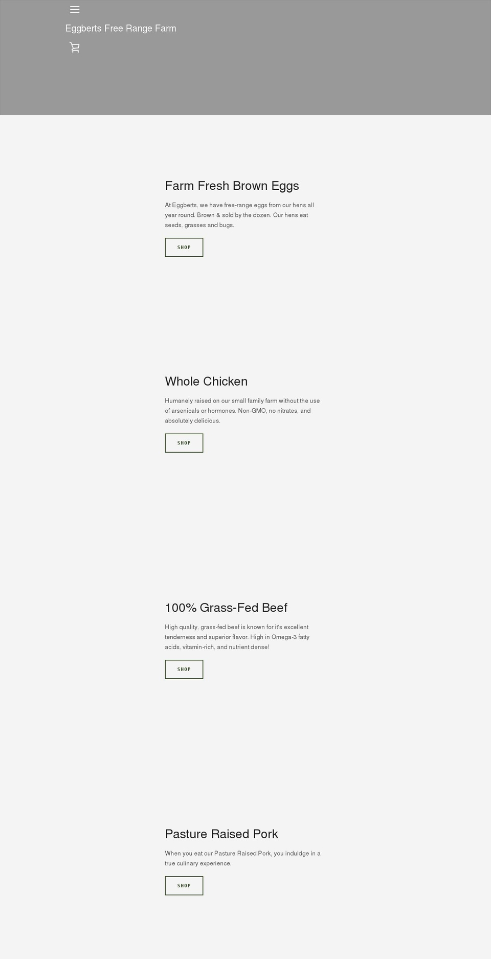 eggbertsfreerangefarm.com shopify website screenshot
