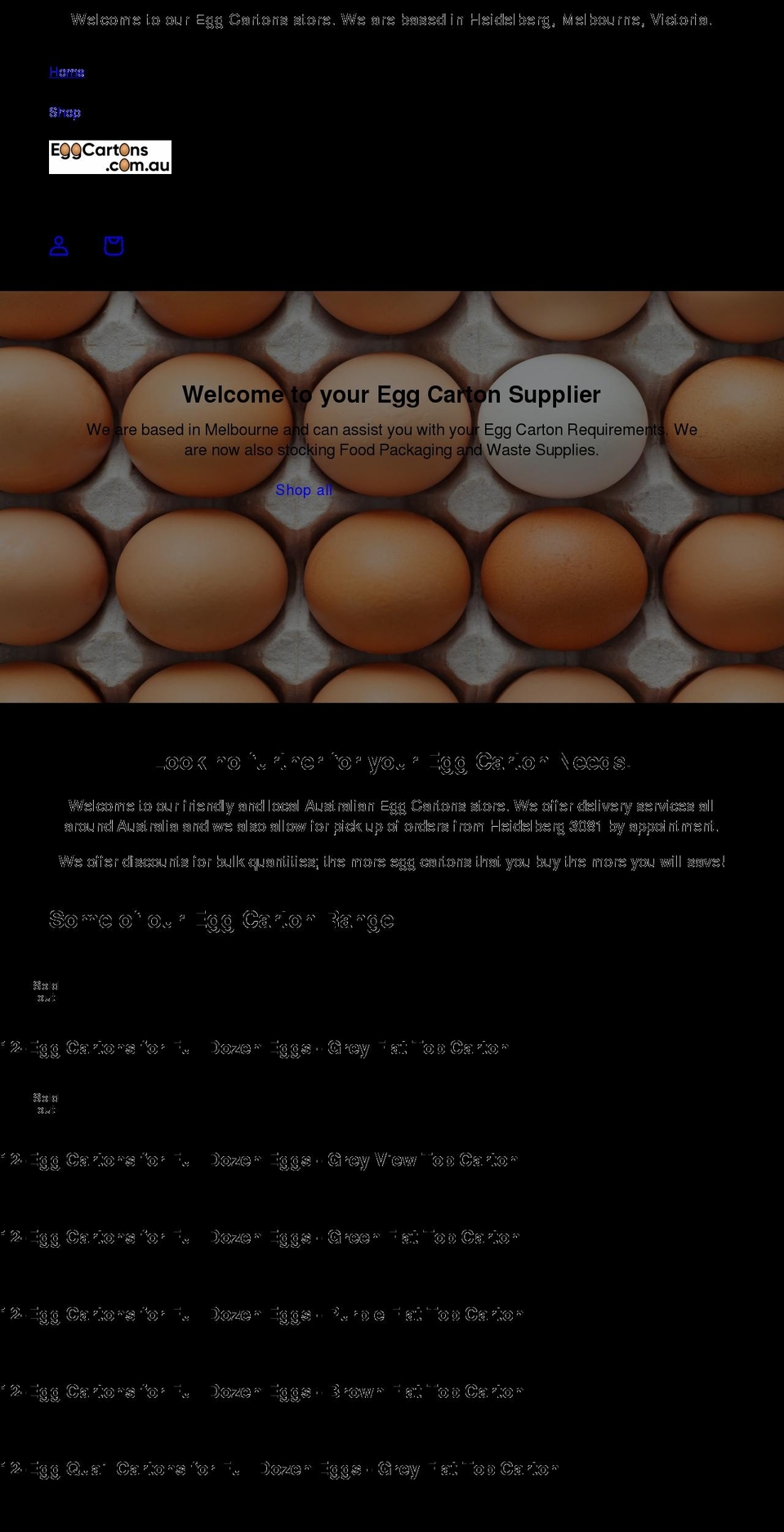 eggcartons.com.au shopify website screenshot