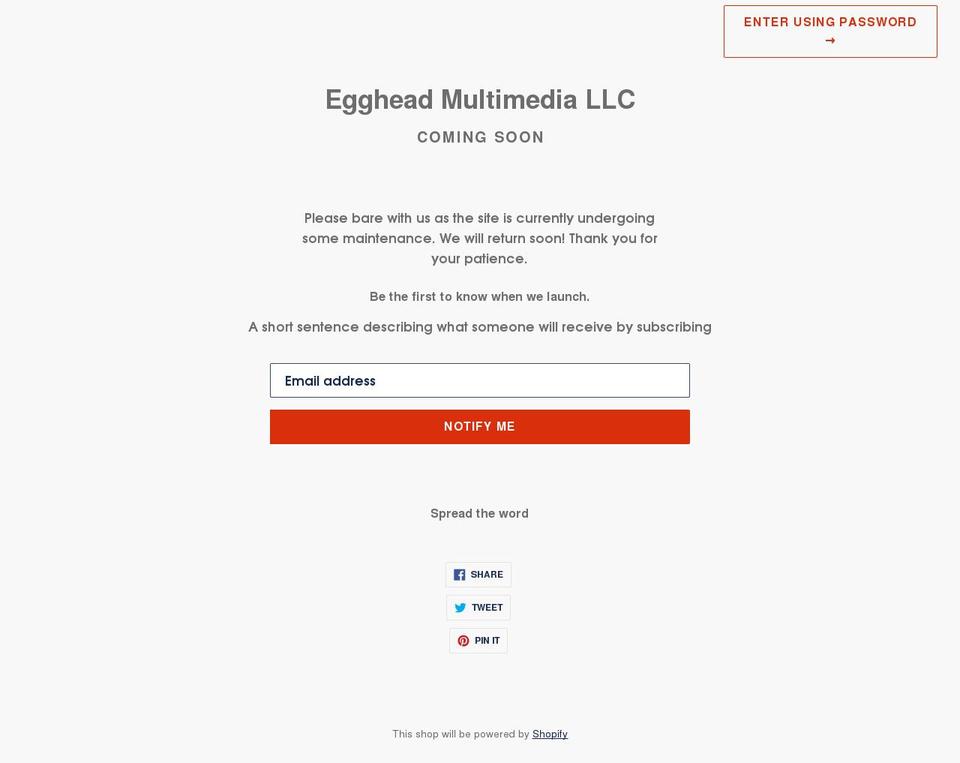 eggheadmultimedia.net shopify website screenshot
