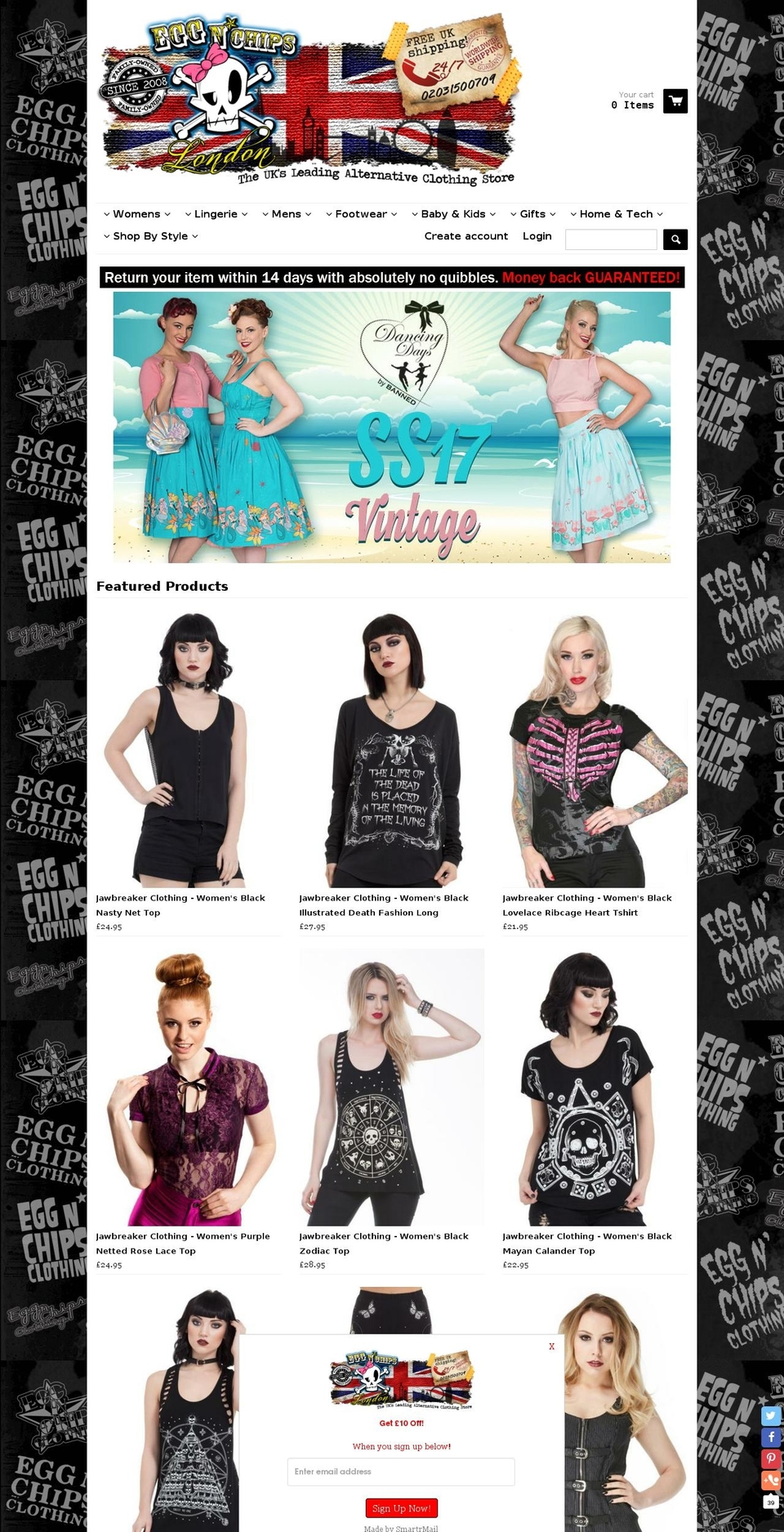 eggnchipsclothing.com shopify website screenshot