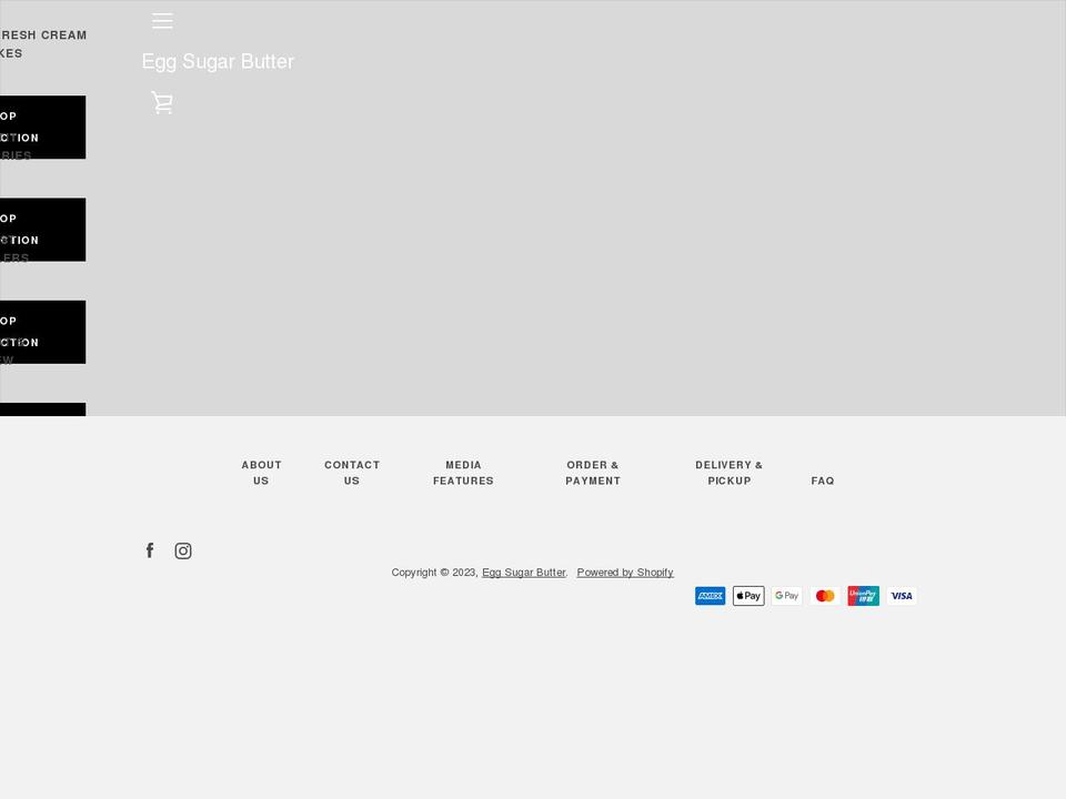eggsugarbutter.com shopify website screenshot