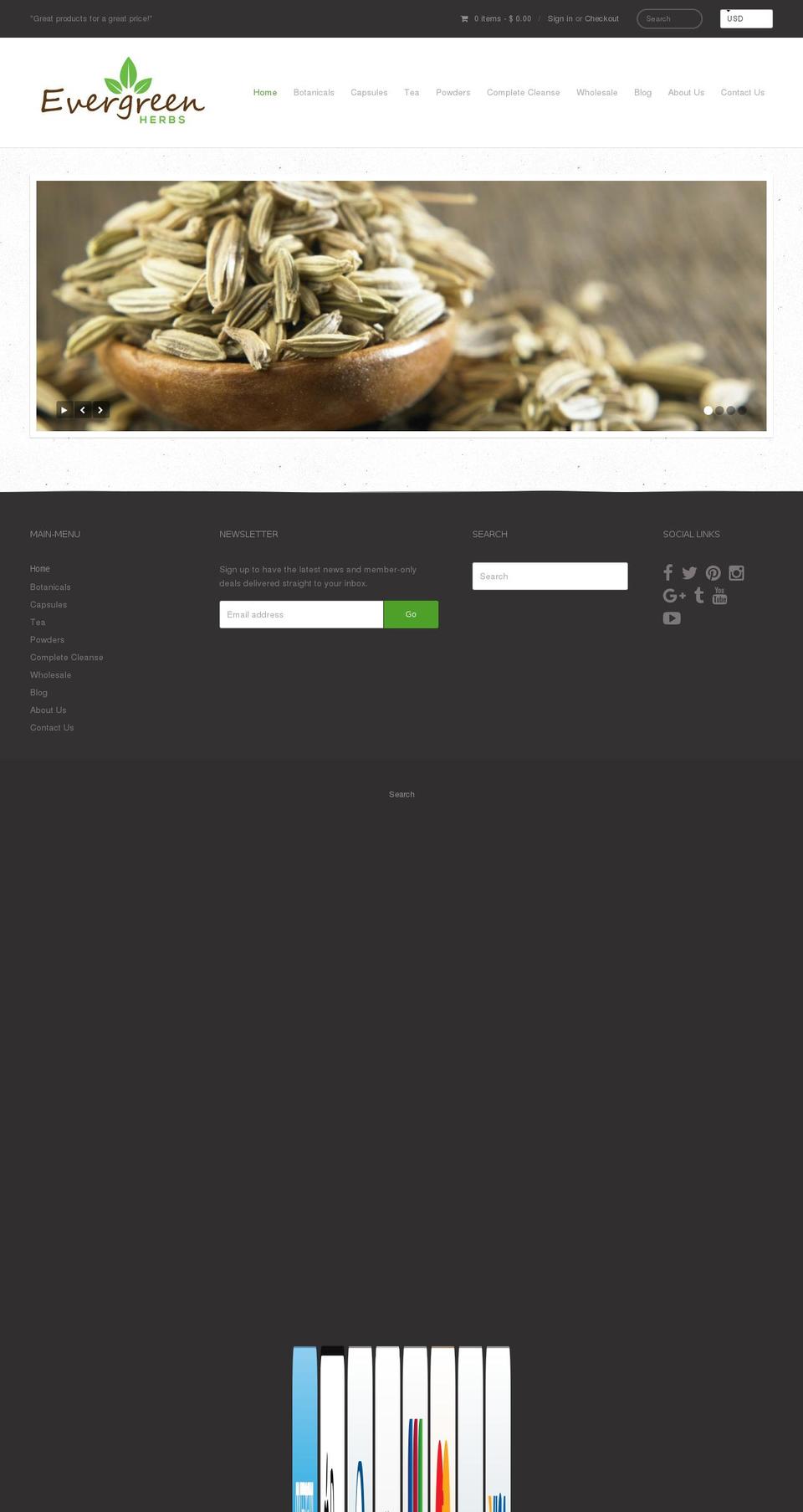 egherbs.com shopify website screenshot