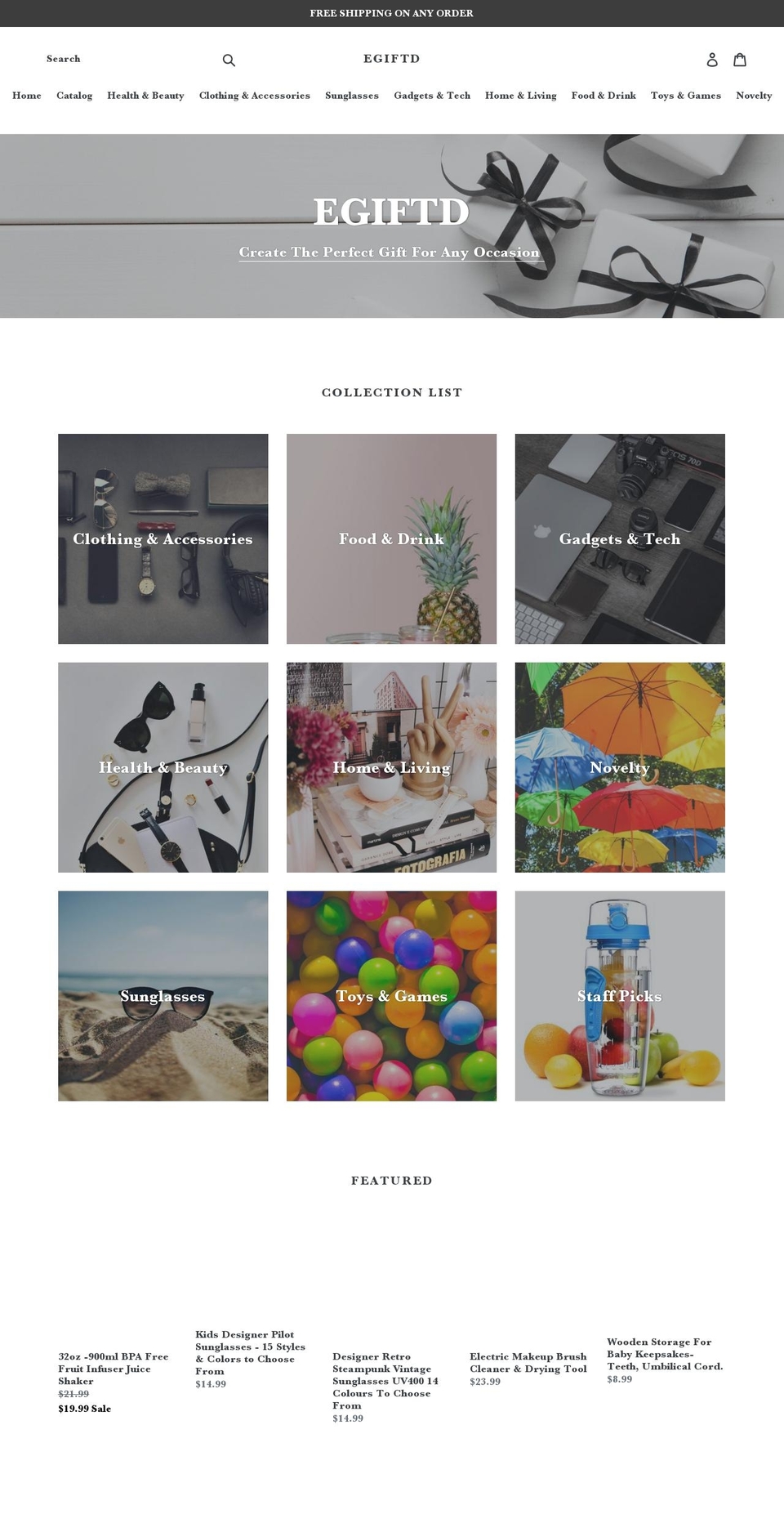 egiftd.com — Shopify storefront screenshot