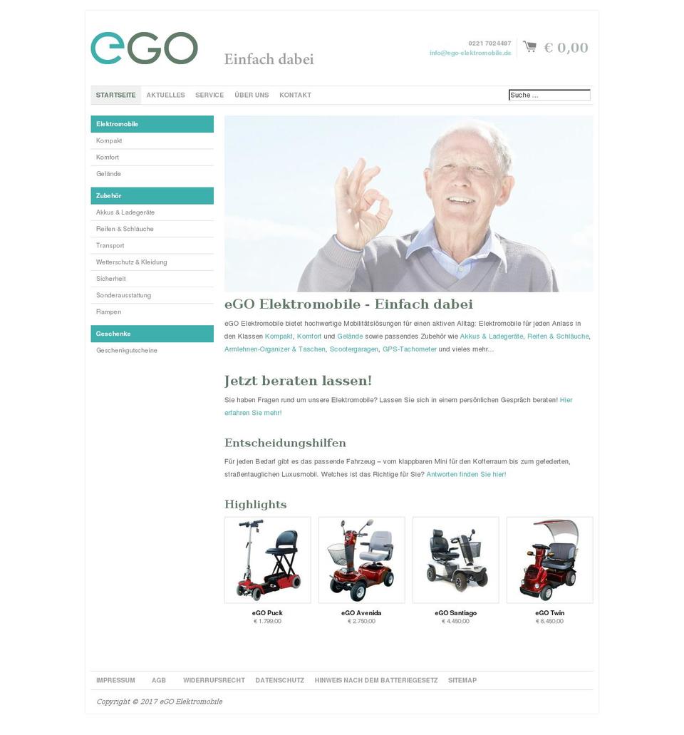 Expo Shopify theme site example ego-scooter.at