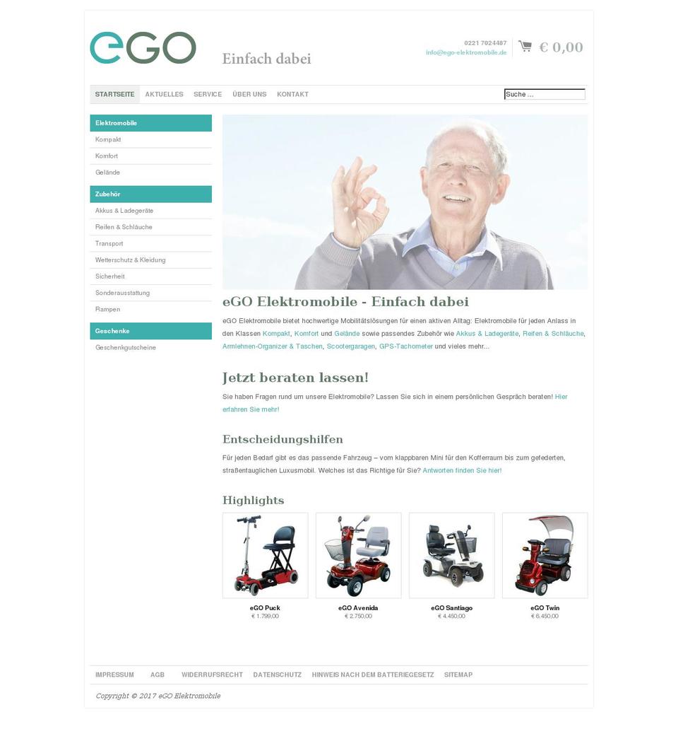 ego-scooter.com shopify website screenshot