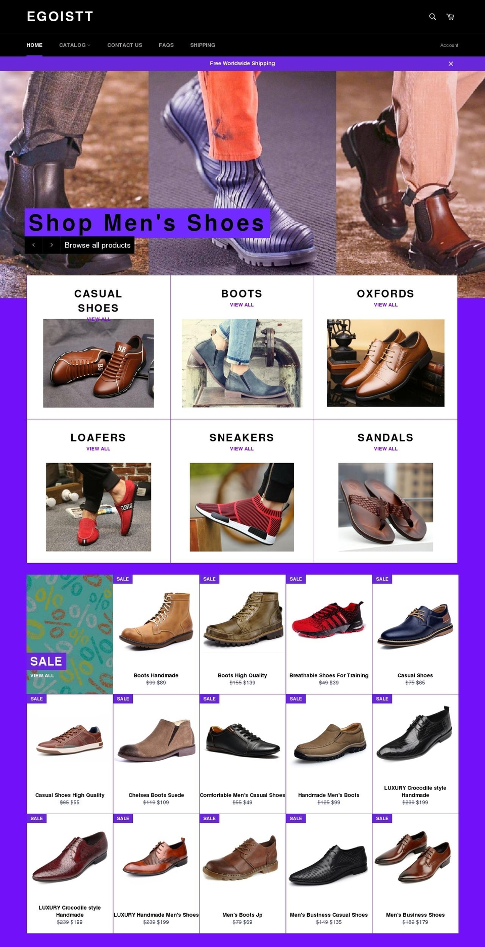egoistt.com shopify website screenshot