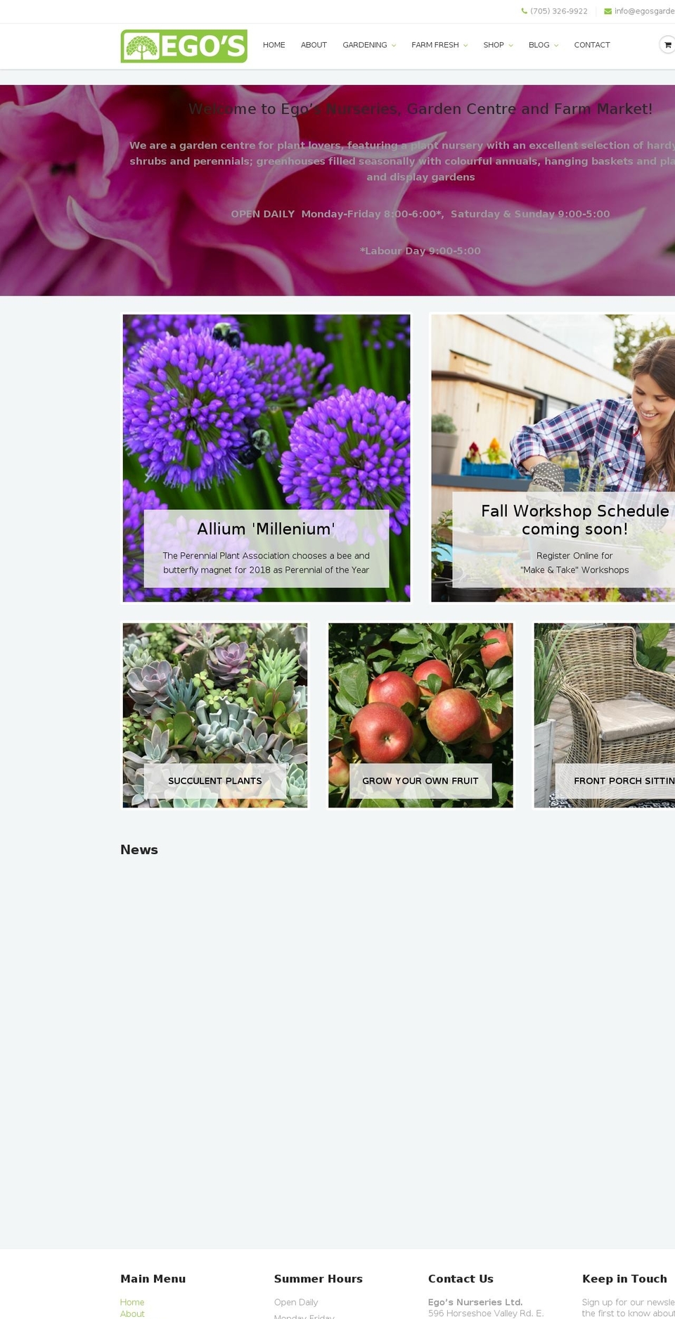 egosgardenonline.com shopify website screenshot