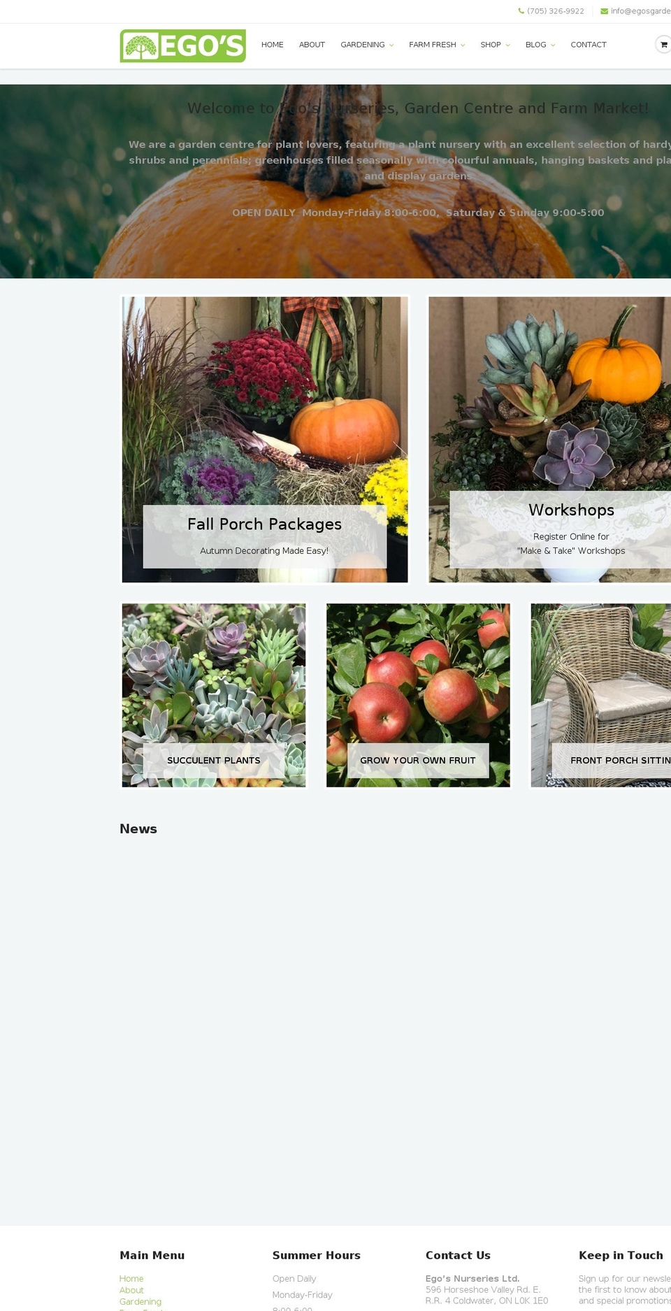 egosnurseries.com — Shopify storefront screenshot