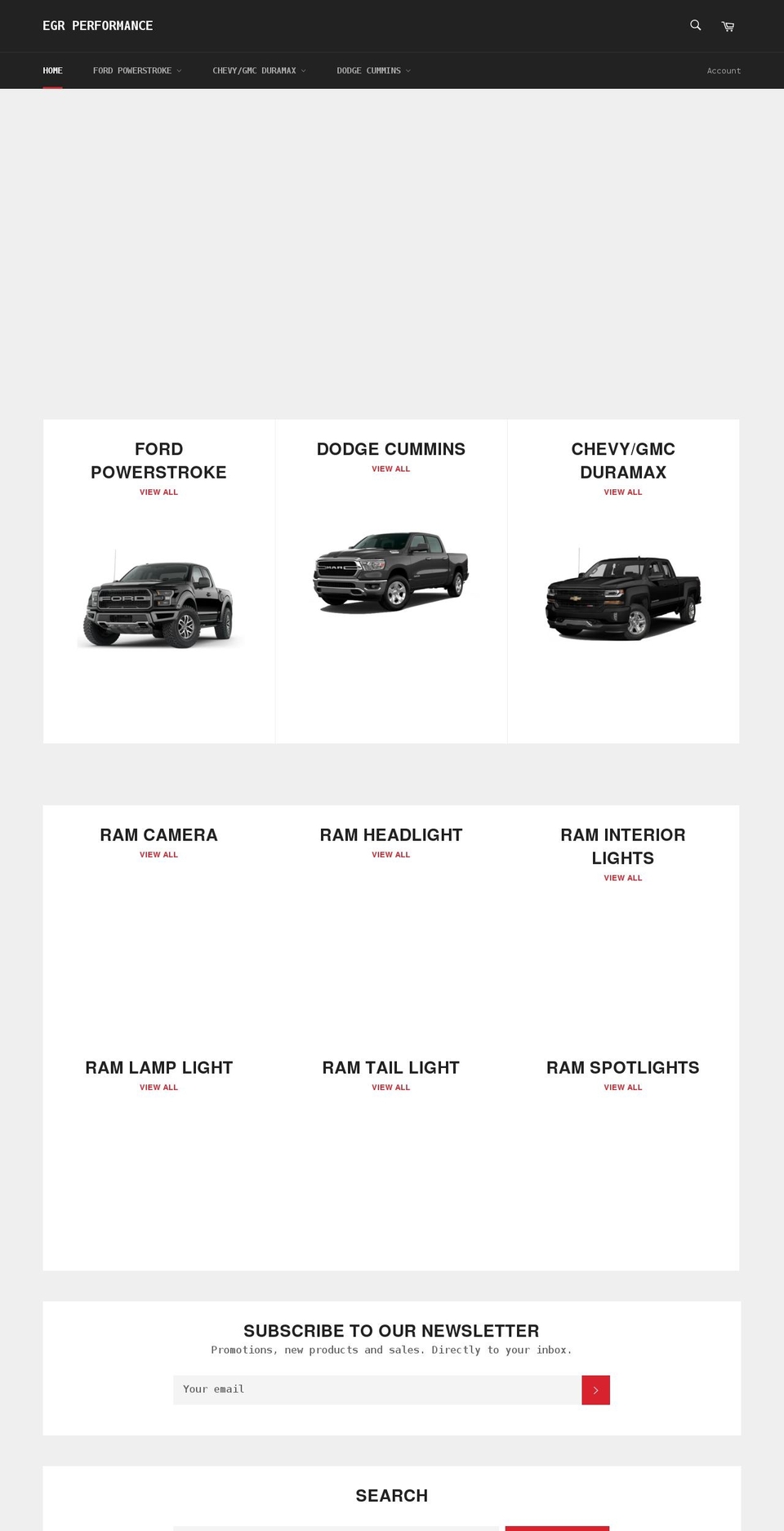 egrperformance.com shopify website screenshot
