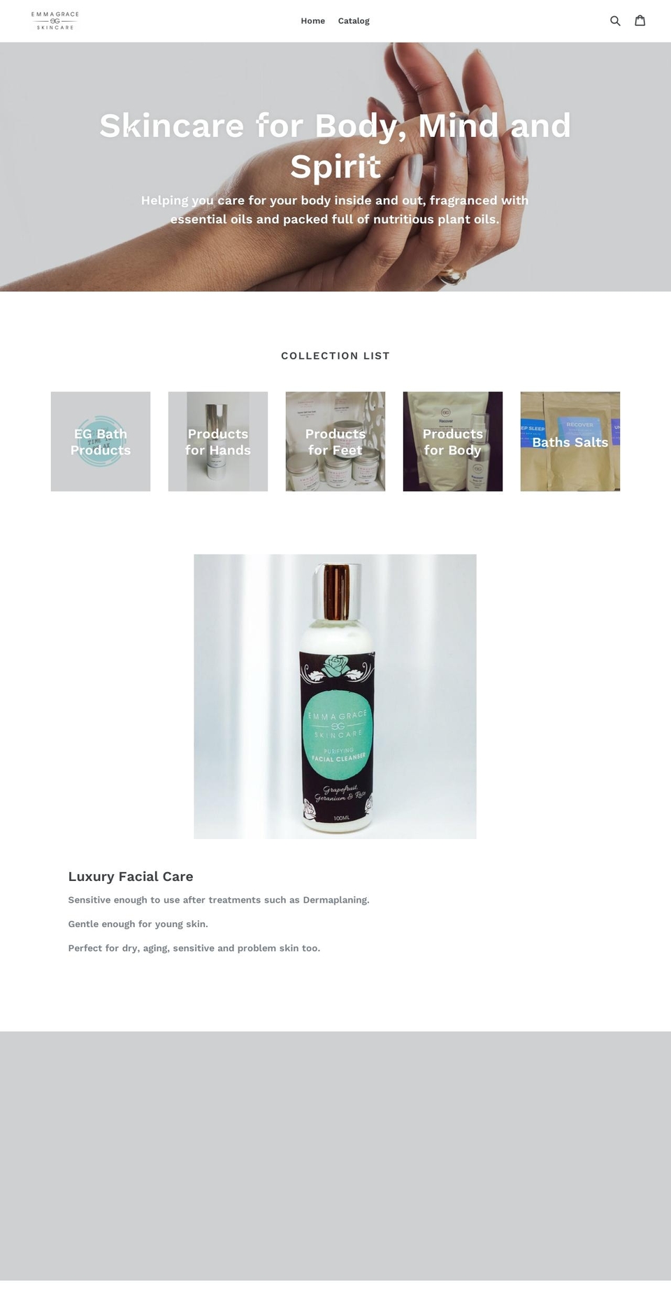 egskincare.com shopify website screenshot