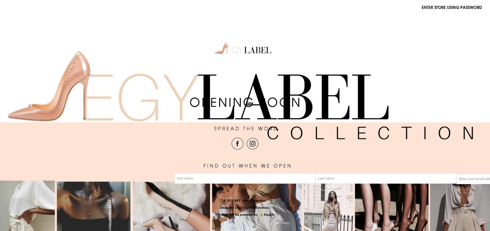 egylabel.com shopify website screenshot