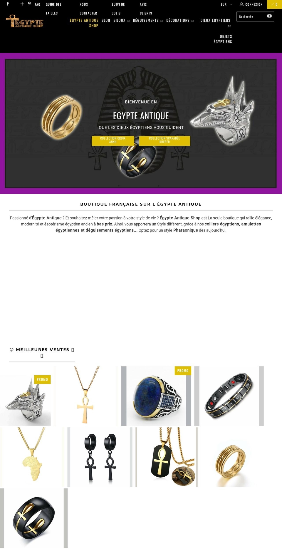 egypte-antique-shop.com shopify website screenshot