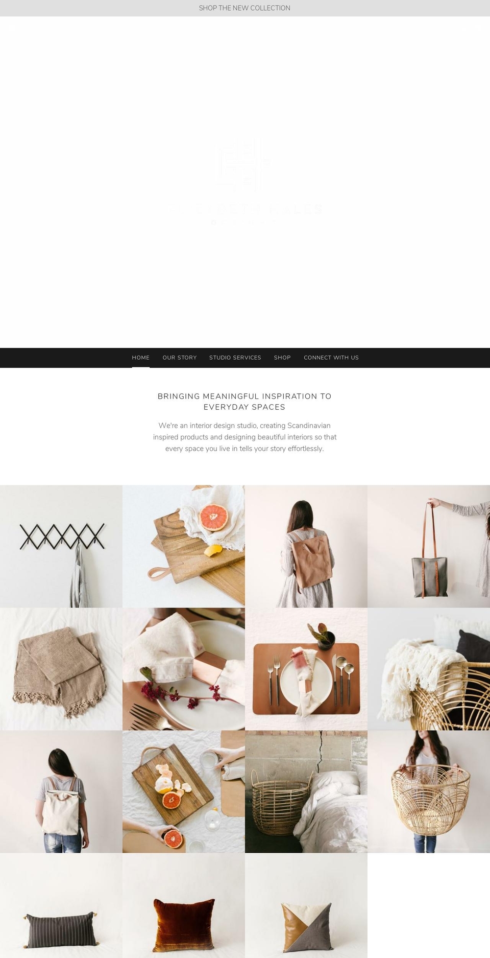 ELIZABETH HALES DESIGN: CURRENT Shopify theme site example ehalesdesign.com