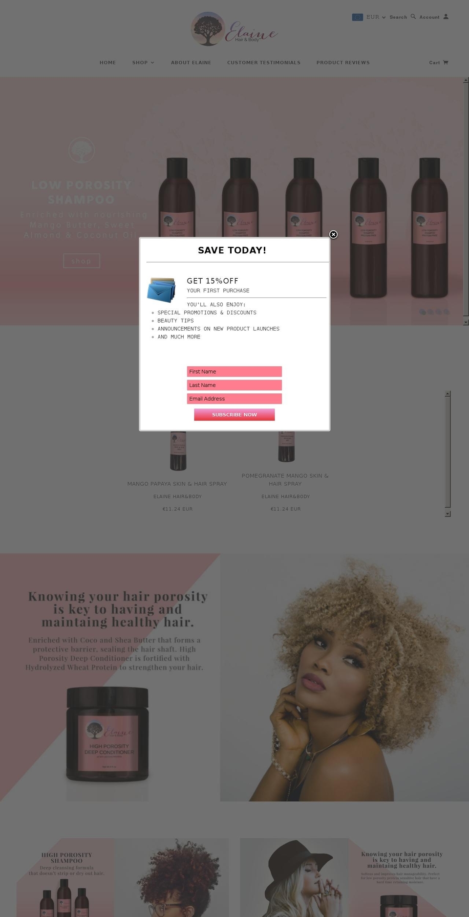 ehbody.com shopify website screenshot