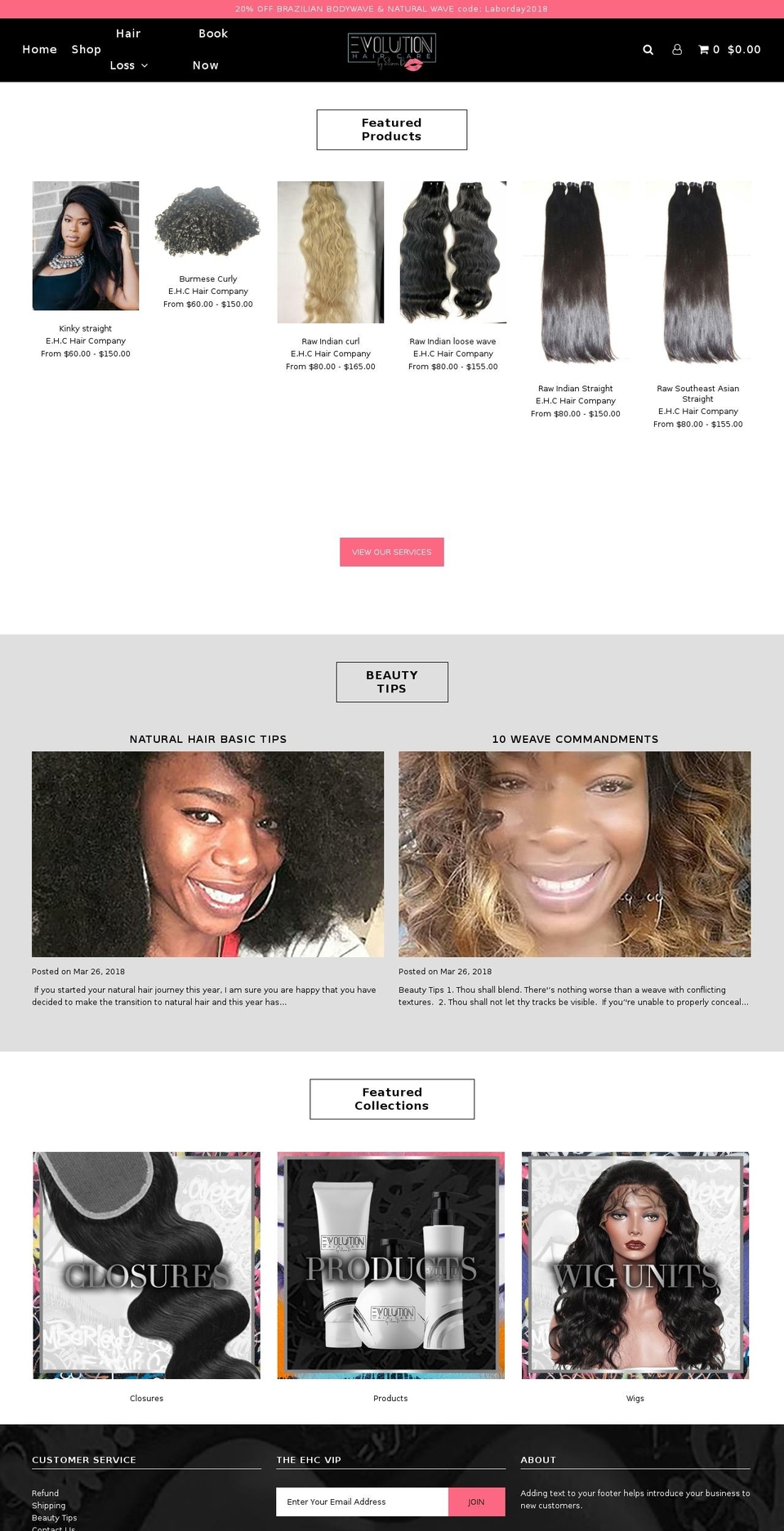ehcbyshironb.com shopify website screenshot