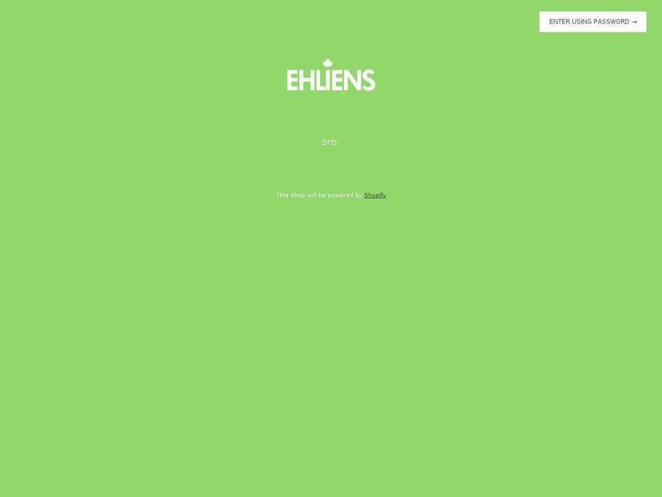 ehliens.com — Shopify storefront screenshot