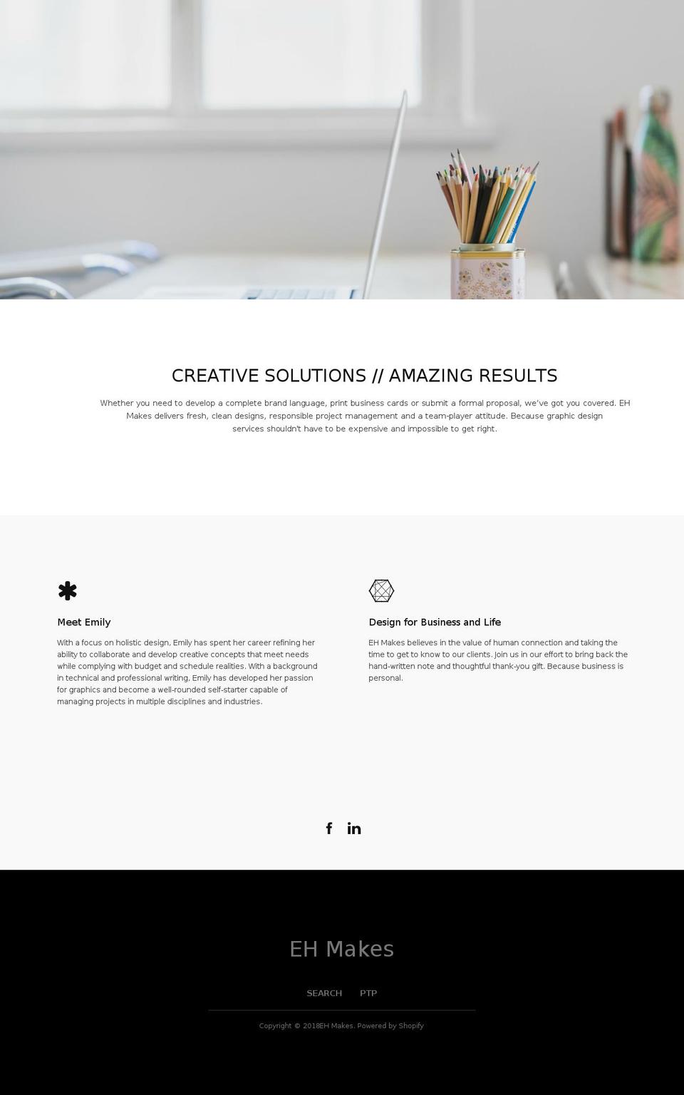 ehmakes.com — Shopify storefront screenshot
