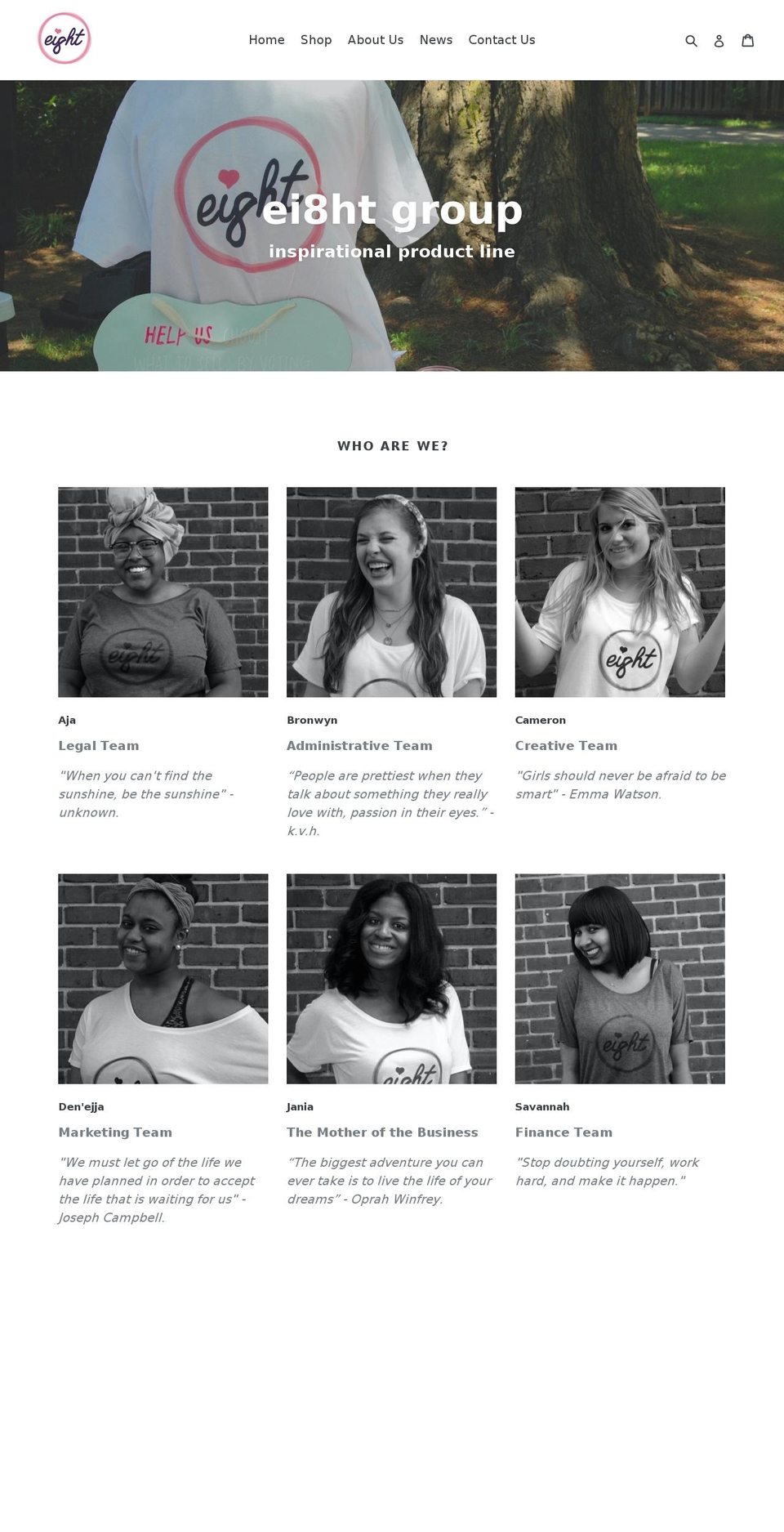 ei8htgroup.com shopify website screenshot