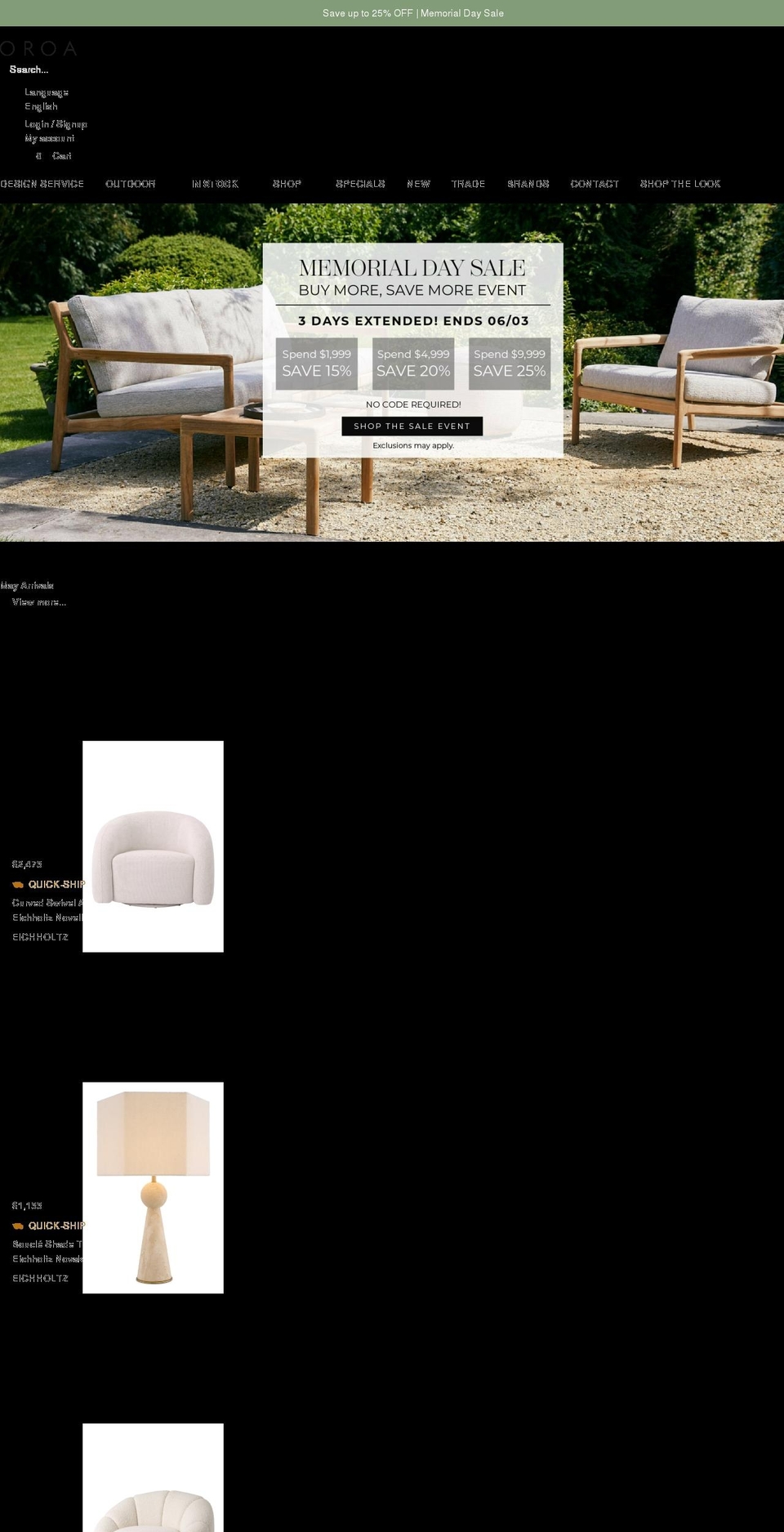 Updated version Parallax - Version 3.2 Shopify theme site example eichholtzboutique.com