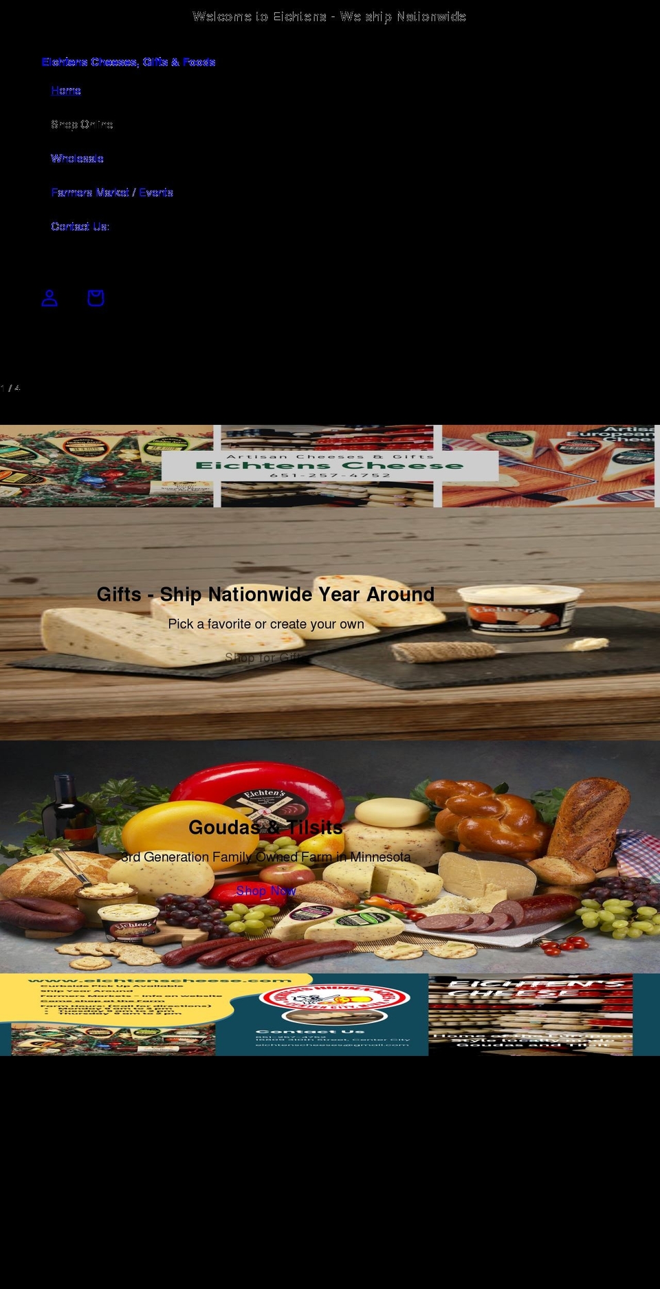 eichtenscheese.com shopify website screenshot