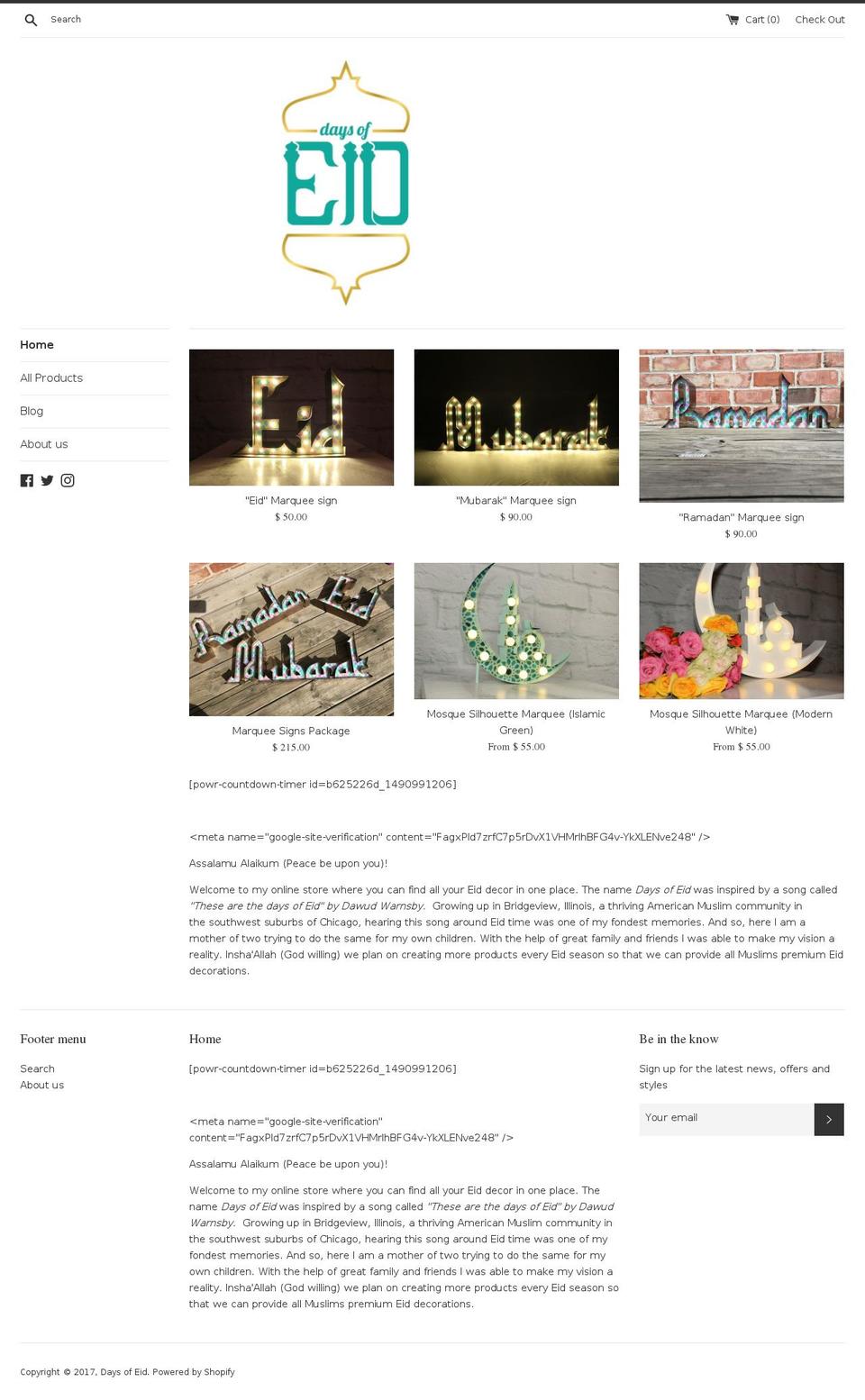 eidlight.com shopify website screenshot