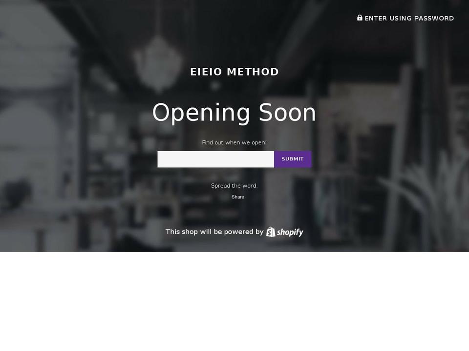 Sinatra Shopify theme site example eieiomethod.com