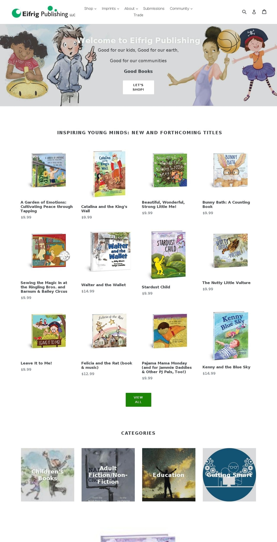 eifrigpublishing.com shopify website screenshot