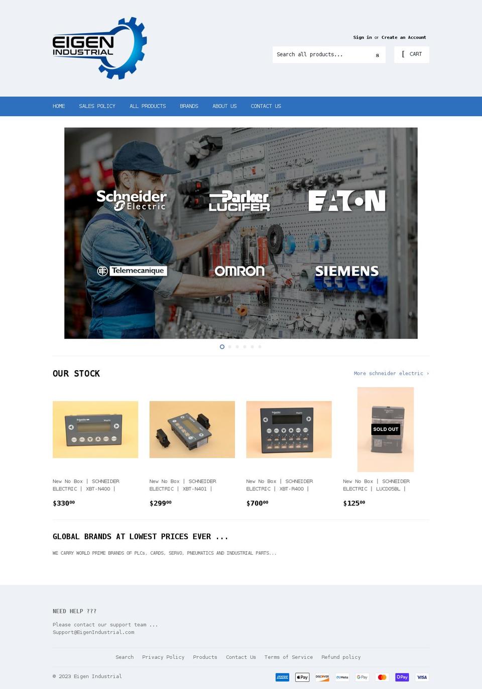 eigenindustrial.com shopify website screenshot