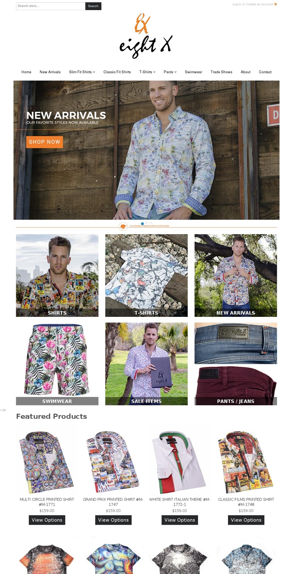 eight-x.com shopify website screenshot