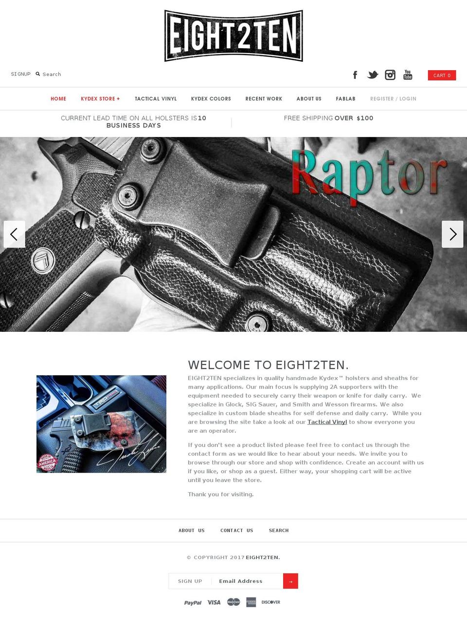 eight2ten.com shopify website screenshot