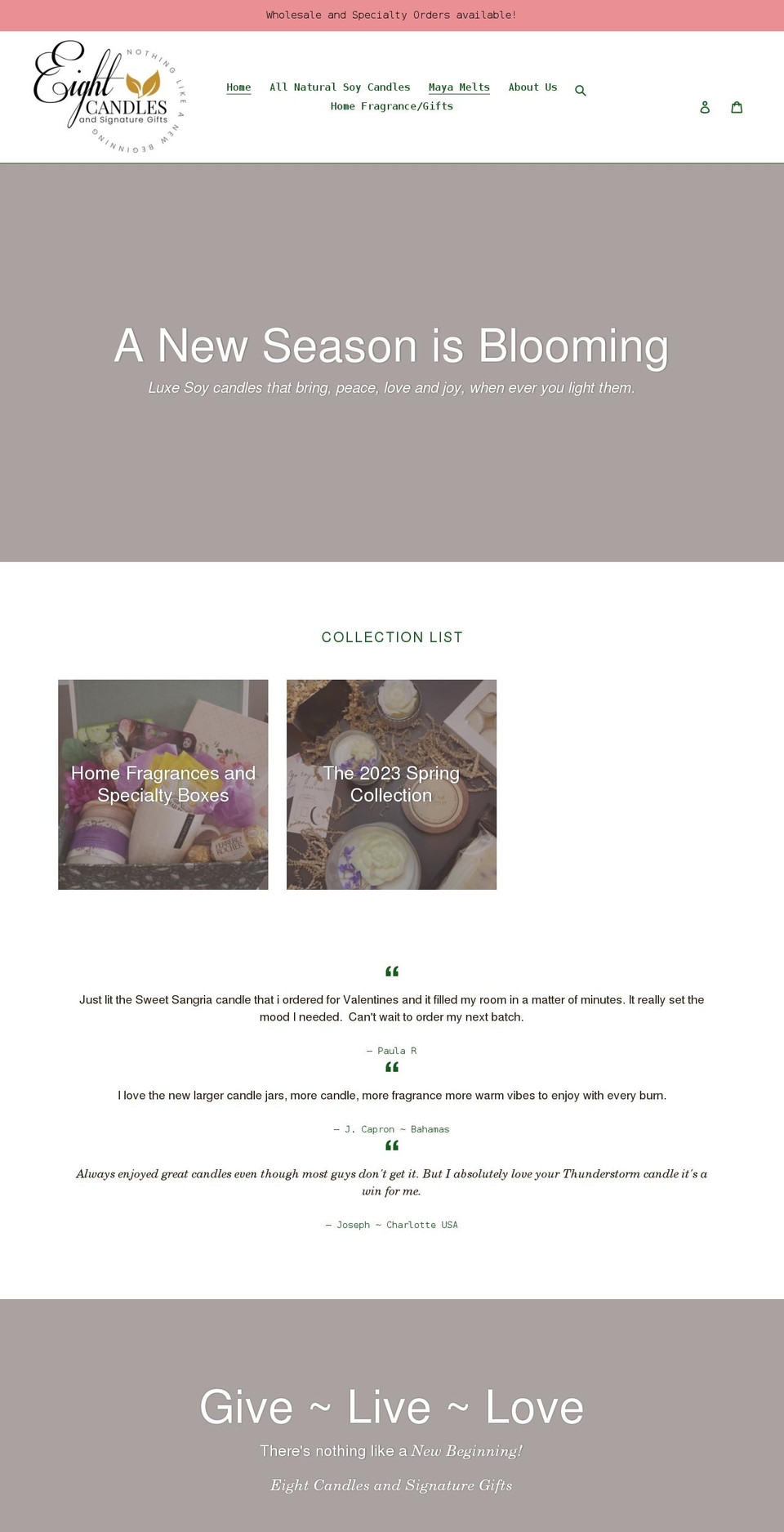 eightcandles.com shopify website screenshot