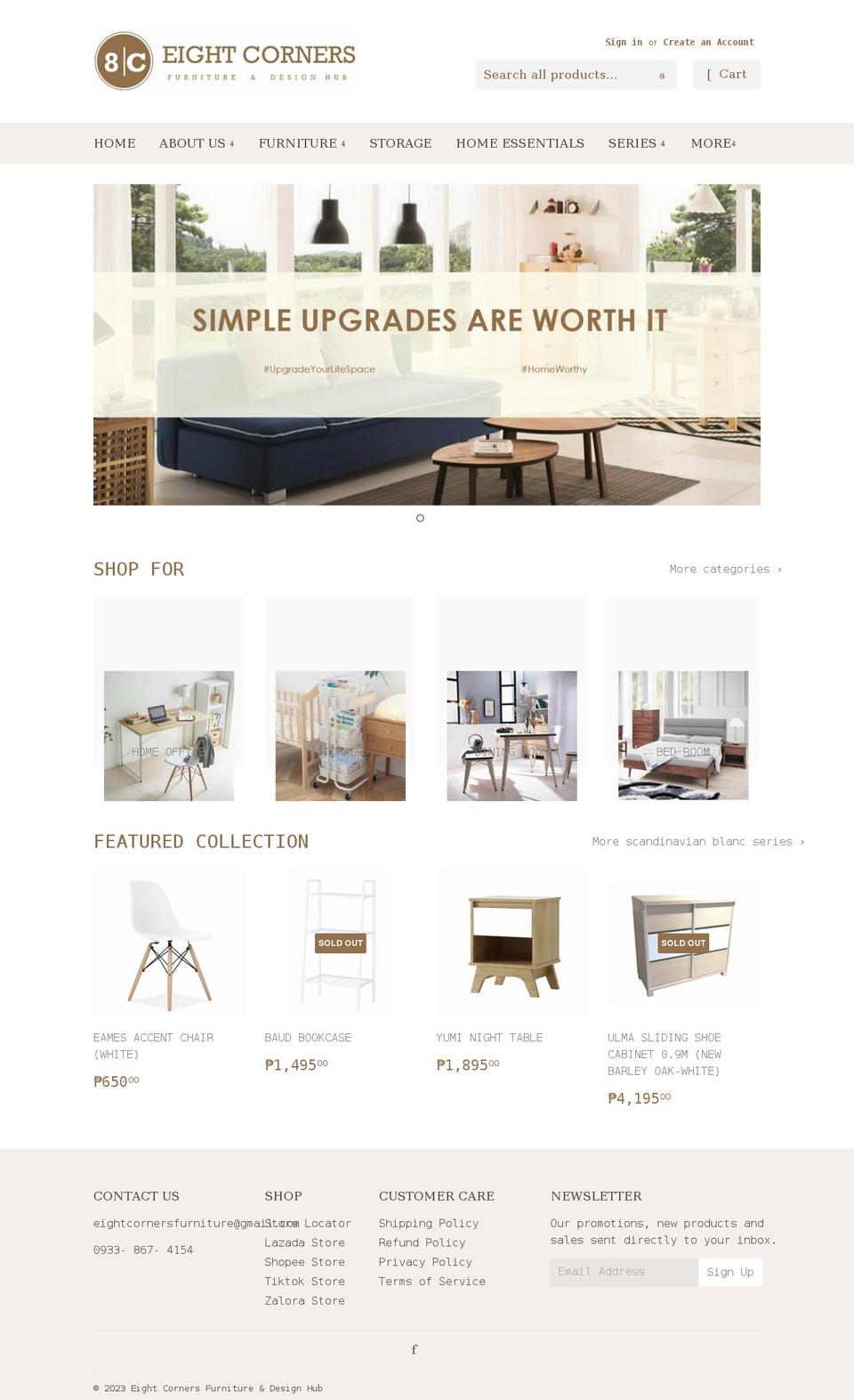 eightcornersfurnitureph.com shopify website screenshot