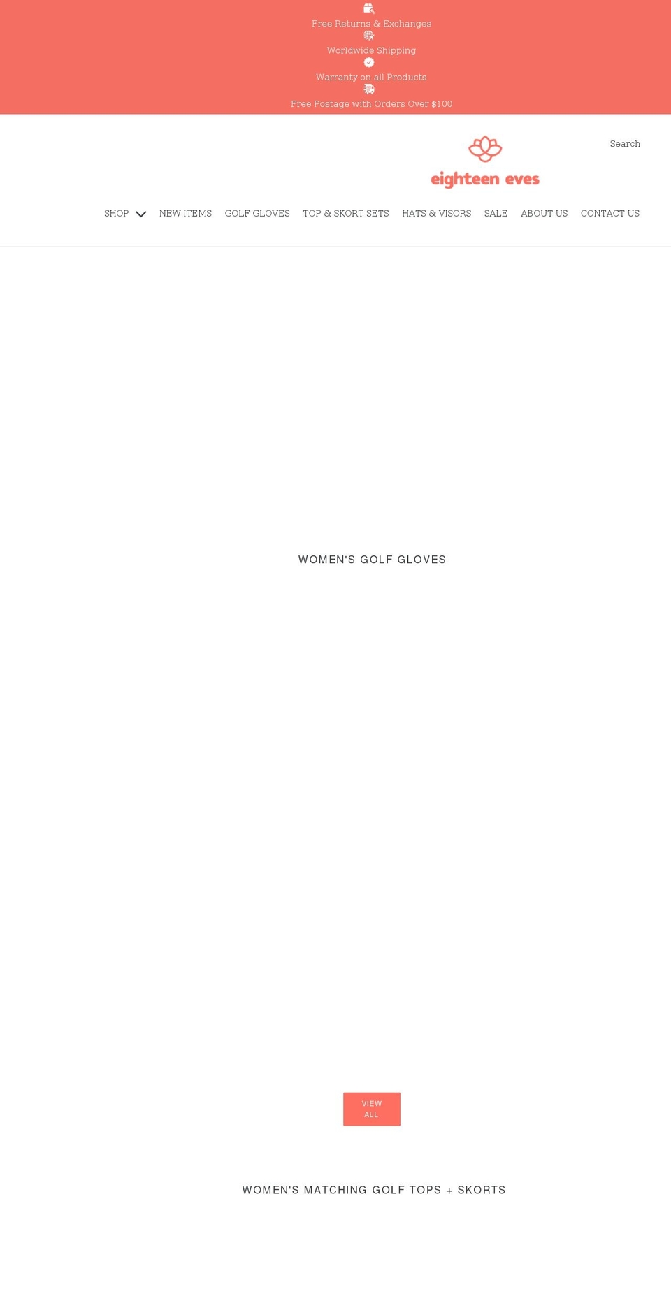 eighteeneves.com.au shopify website screenshot