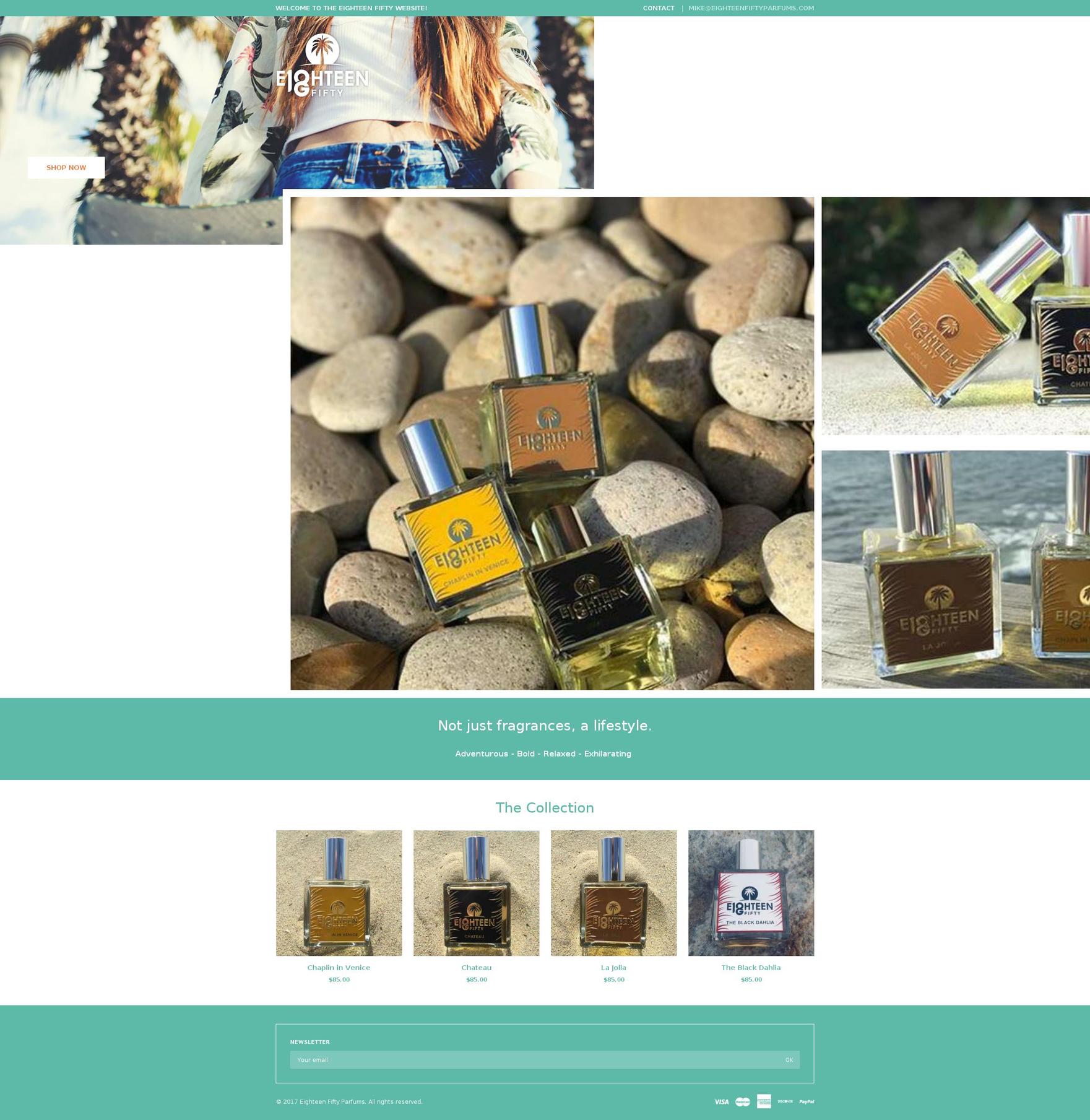 eighteenfiftyparfums.com — Shopify storefront screenshot