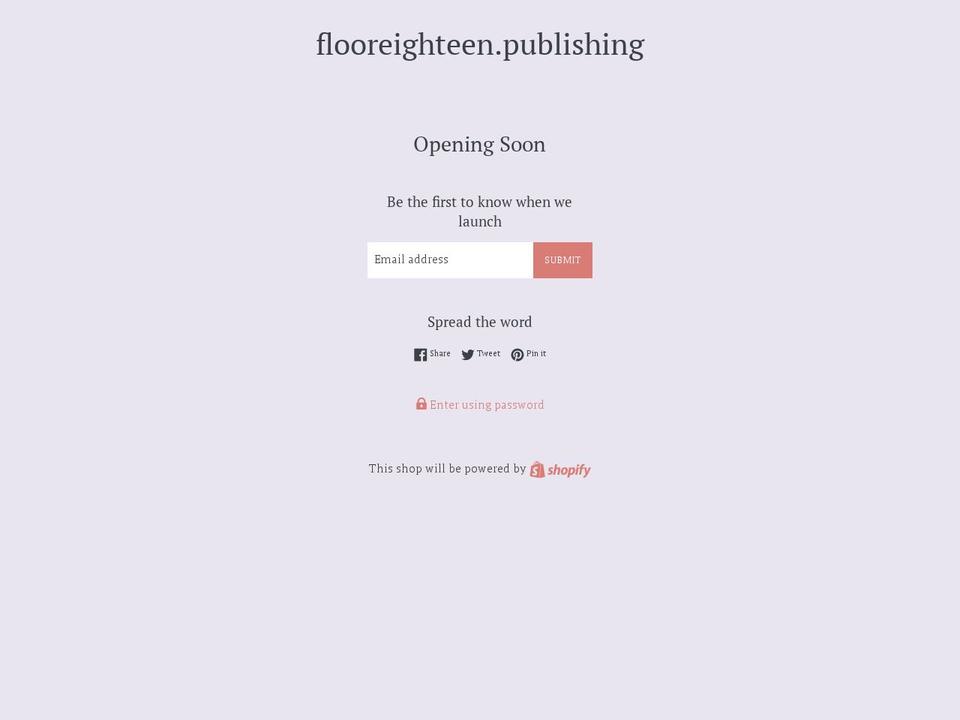 eighteenthfloor.ca shopify website screenshot