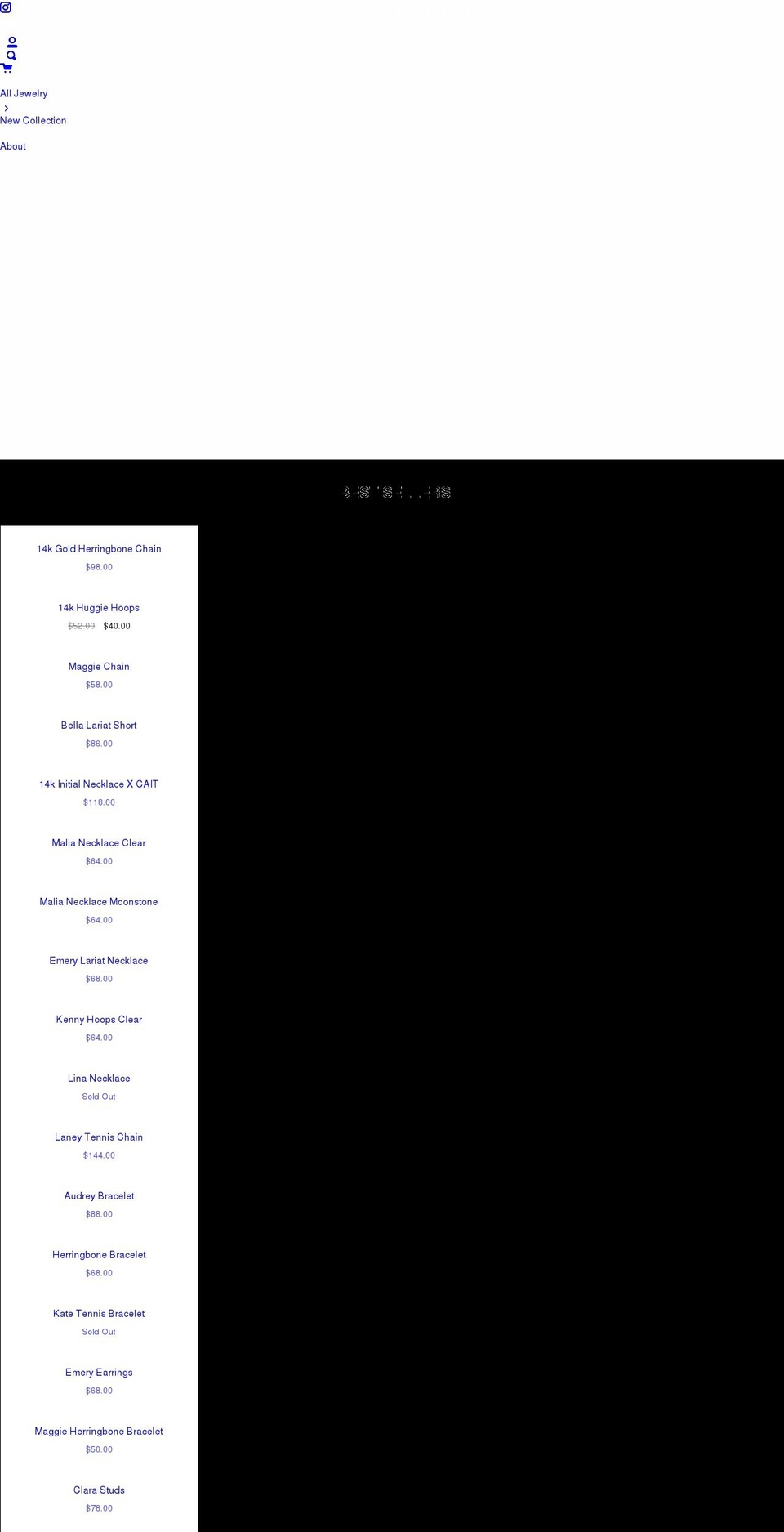 eightfiveonejewelry.com shopify website screenshot