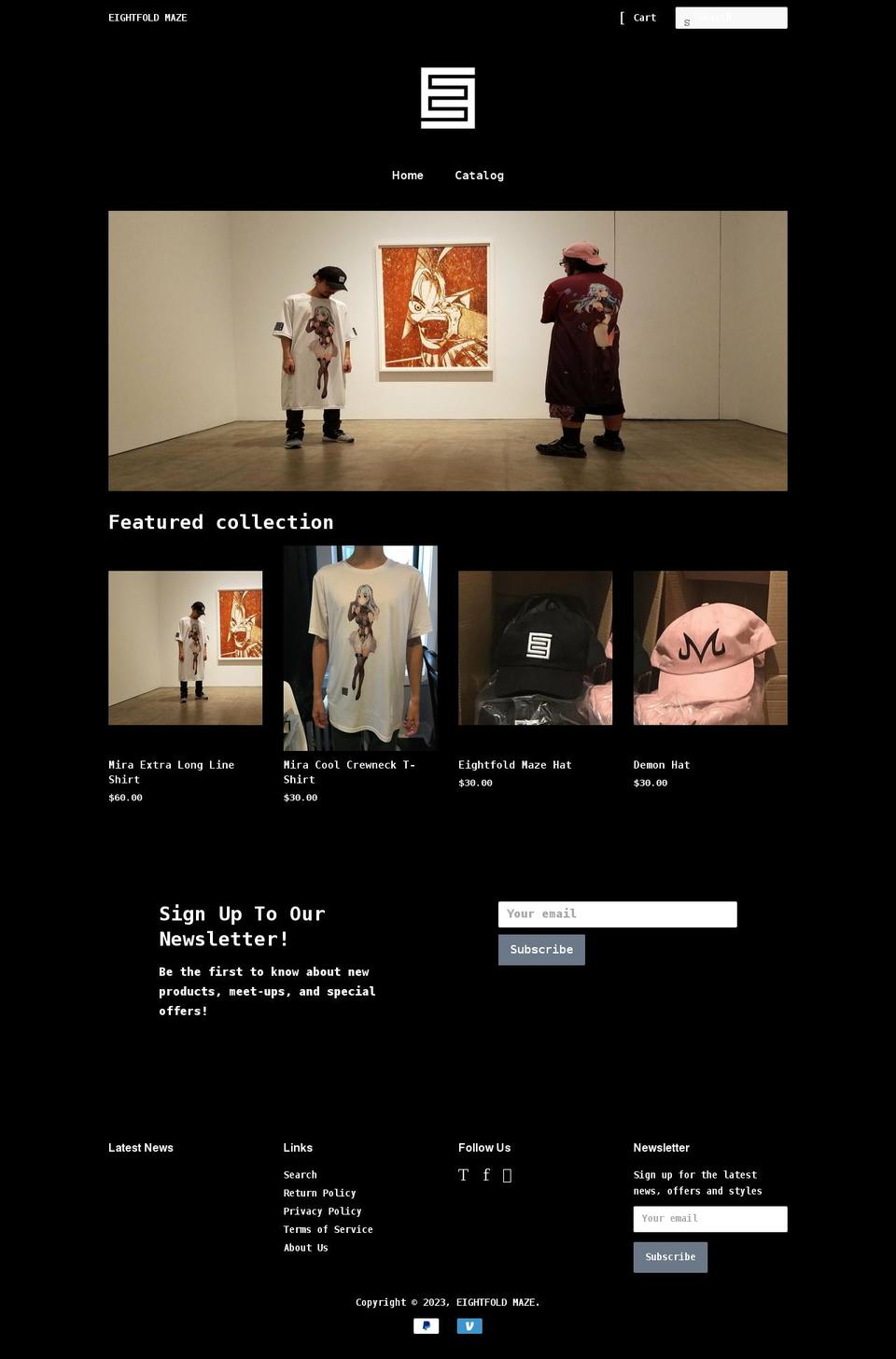 eightfoldmaze.com shopify website screenshot