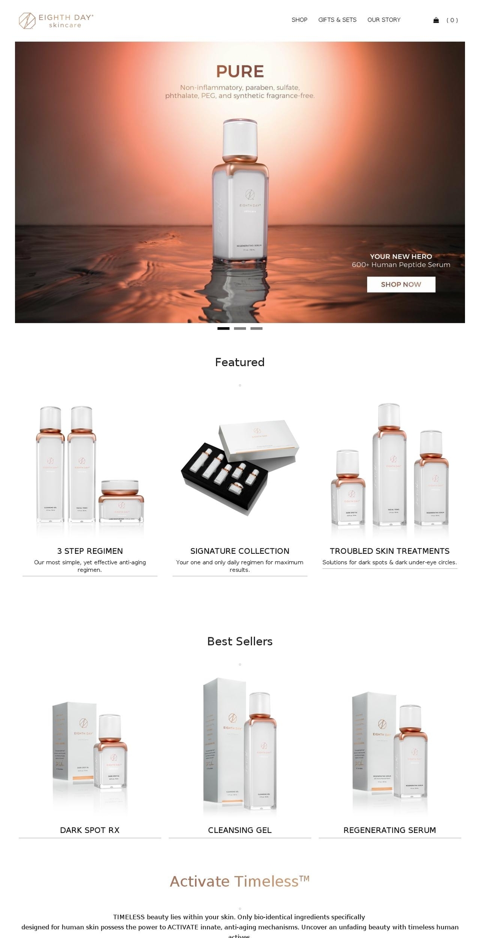 eighthdayskin.com — Shopify storefront screenshot